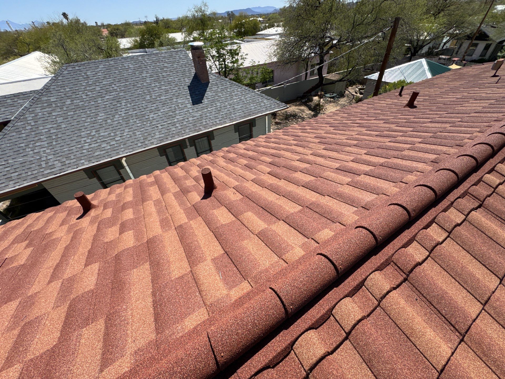 Rustic Red Stone Coated Steel by Reimagine Roofing