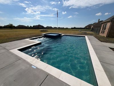 Modern Geometric Pool with Raised Spa