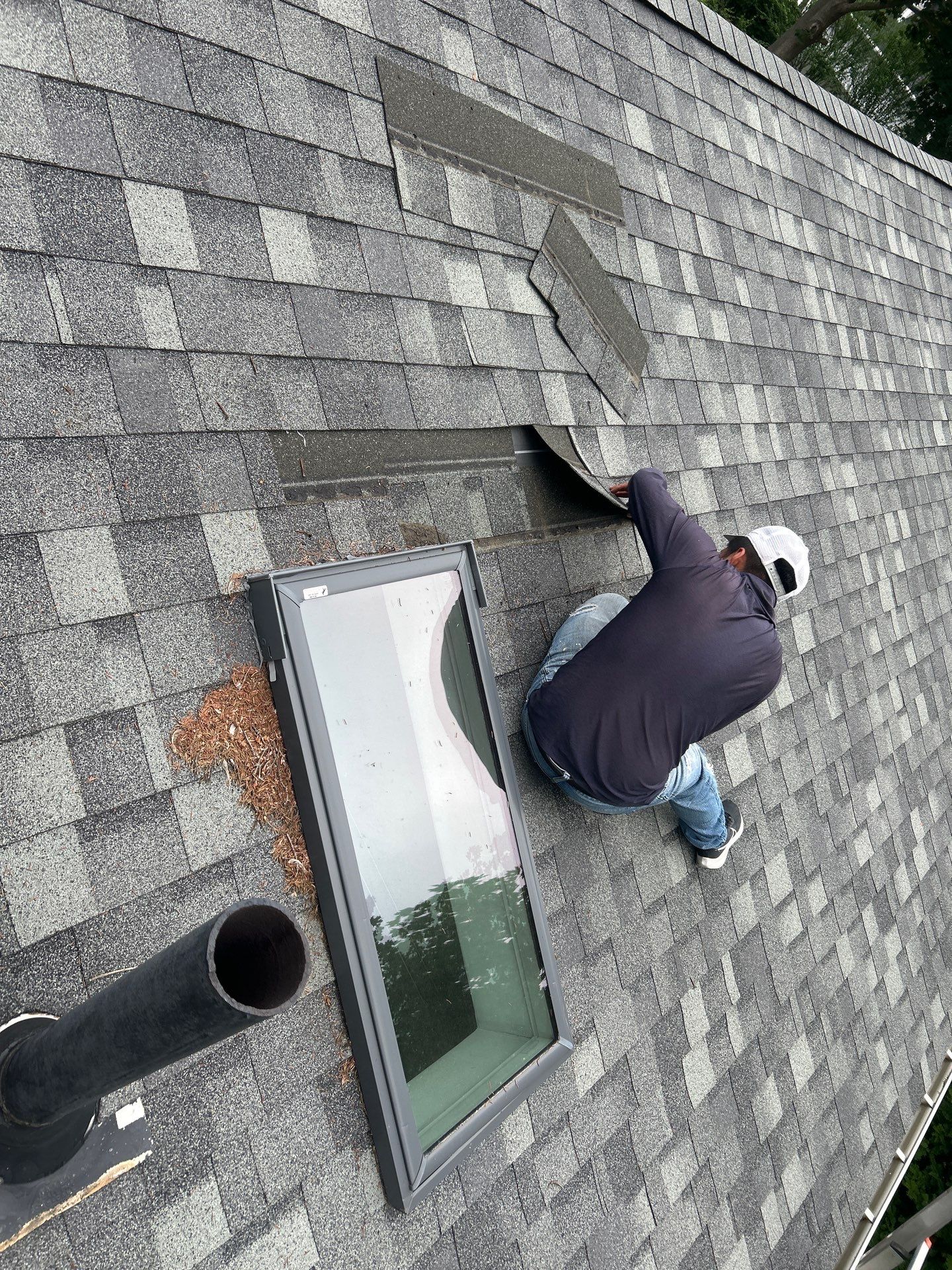 Skylight Leak Repair & Interior Restoration by Mighty Dog Roofing of Greater Middlesex County