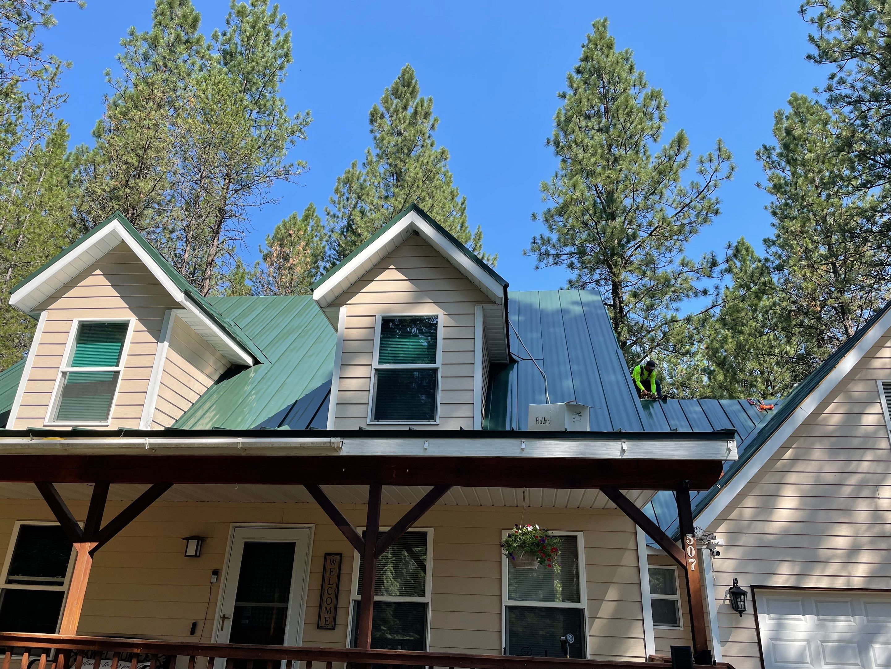 Green Snap Lock Standing Seam  by Montana Roofing Solutions