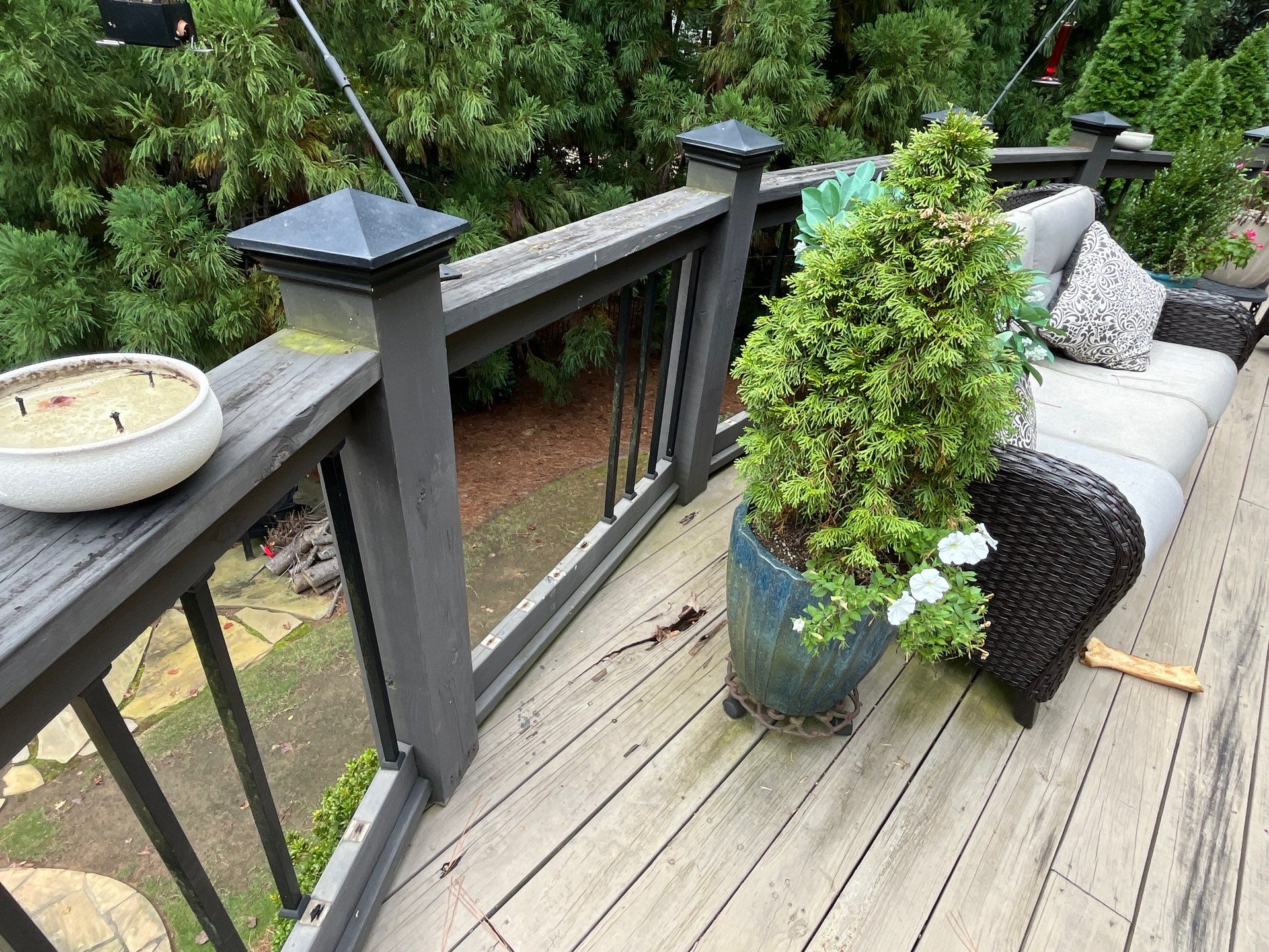 Deck Build using Pressure Treated Pine with Timbertech Deck Lighting by Nelson Exteriors 