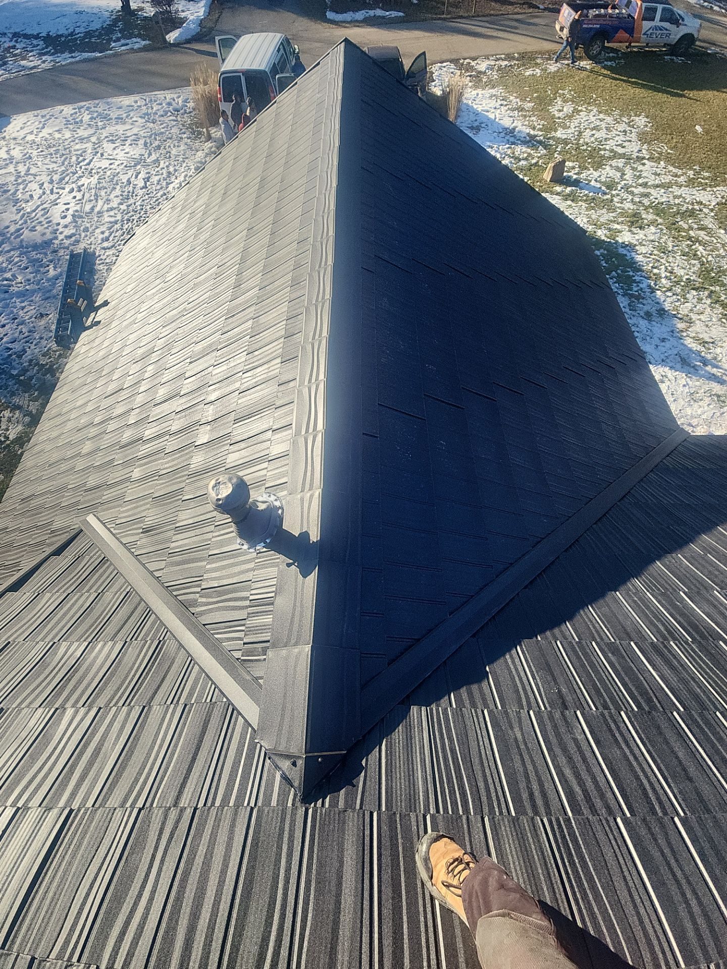 Metal Shake Shingle Roof and Gutter Installation in Angola, Indiana by 4Ever Metal Roofing