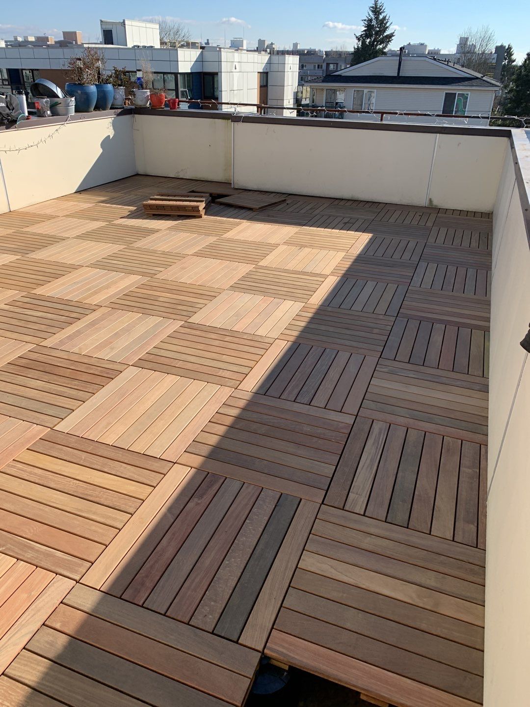 Ballard Rooftop Deck using IPE Tiles by Alki deck builders