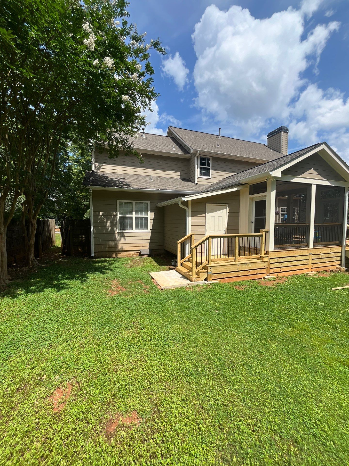Wood Deck Build and Screen Porch Install in Kennesaw, GA by Nelson Exteriors 