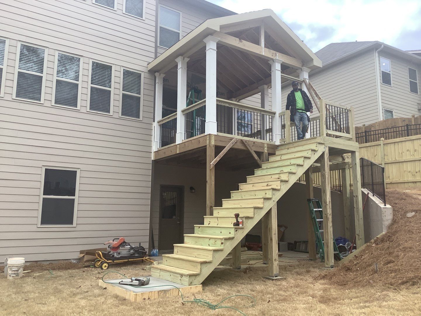 Elevated Screened-In Porch and Custom Deck Installation in Canton by Swift Home Renovations
