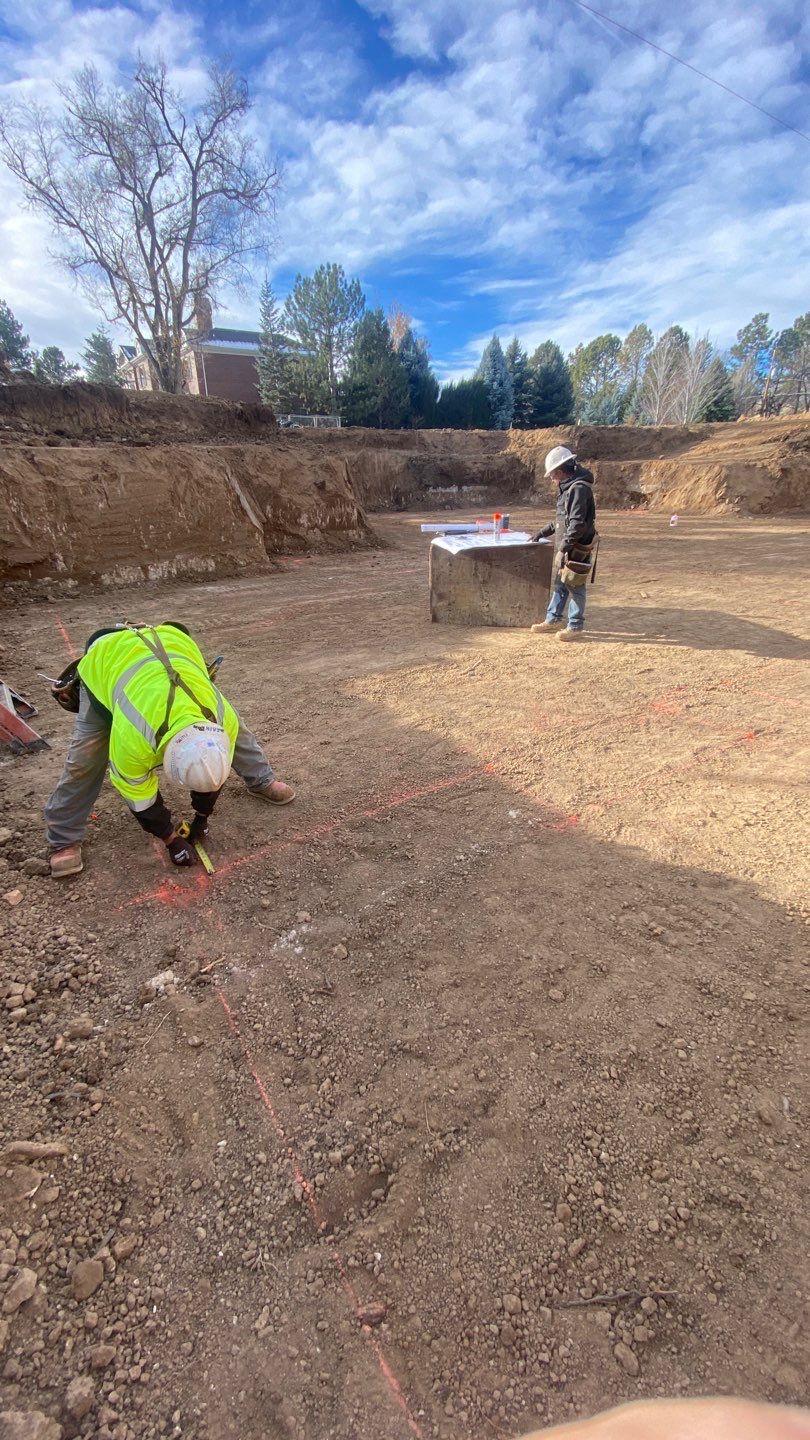 Layout Caissons for Franklin by Cain Construction 