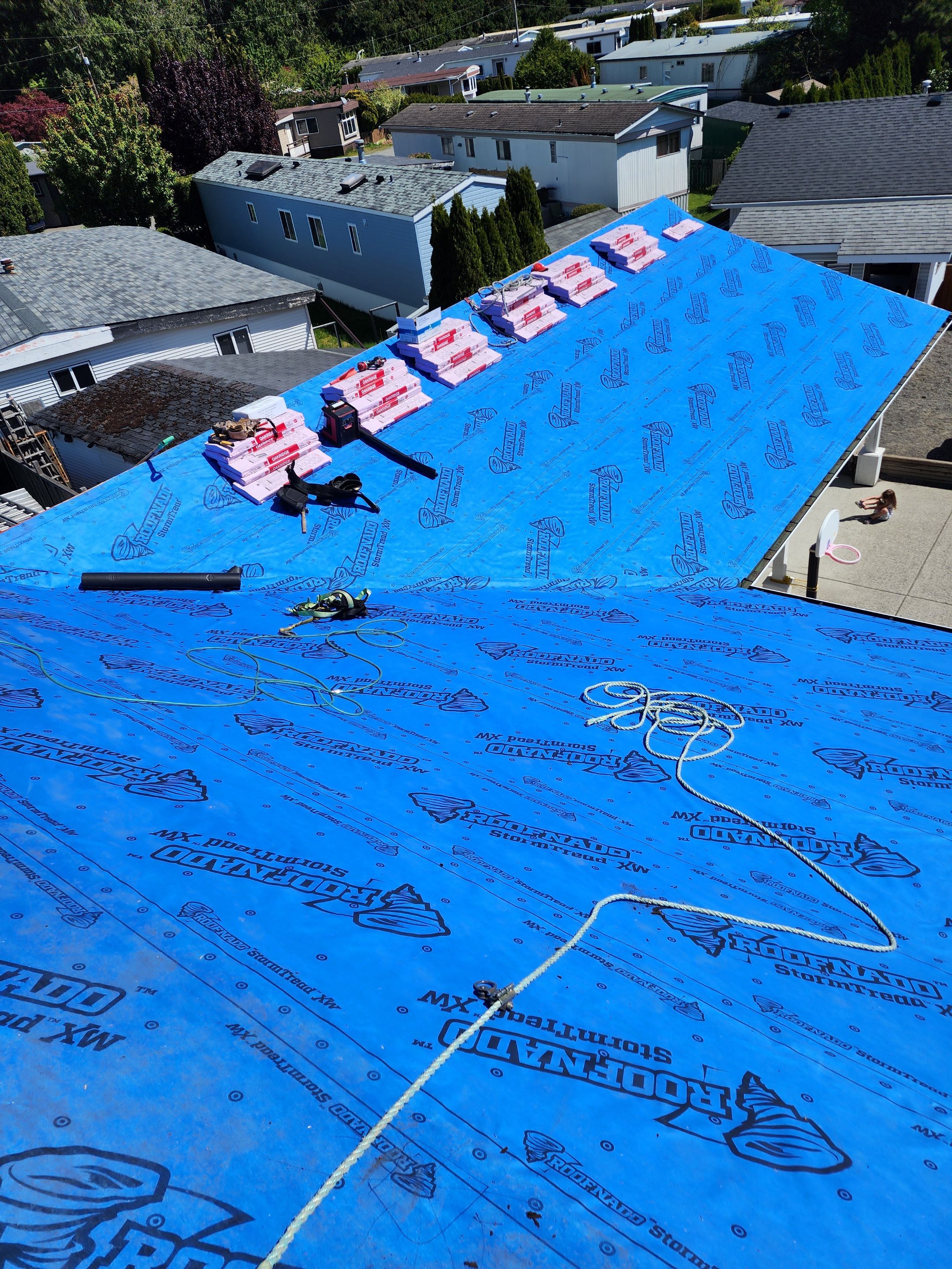 Residential Roofing Installation using Estate Gray Shingles by Top Notch Roofing Inc