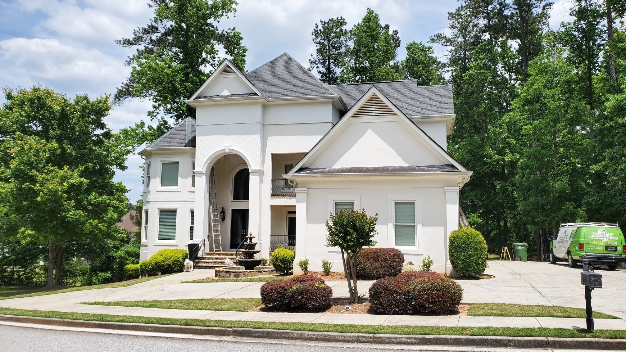 Full Exterior Stucco Painting and Trim Update in Atlanta by Swift Home Renovations
