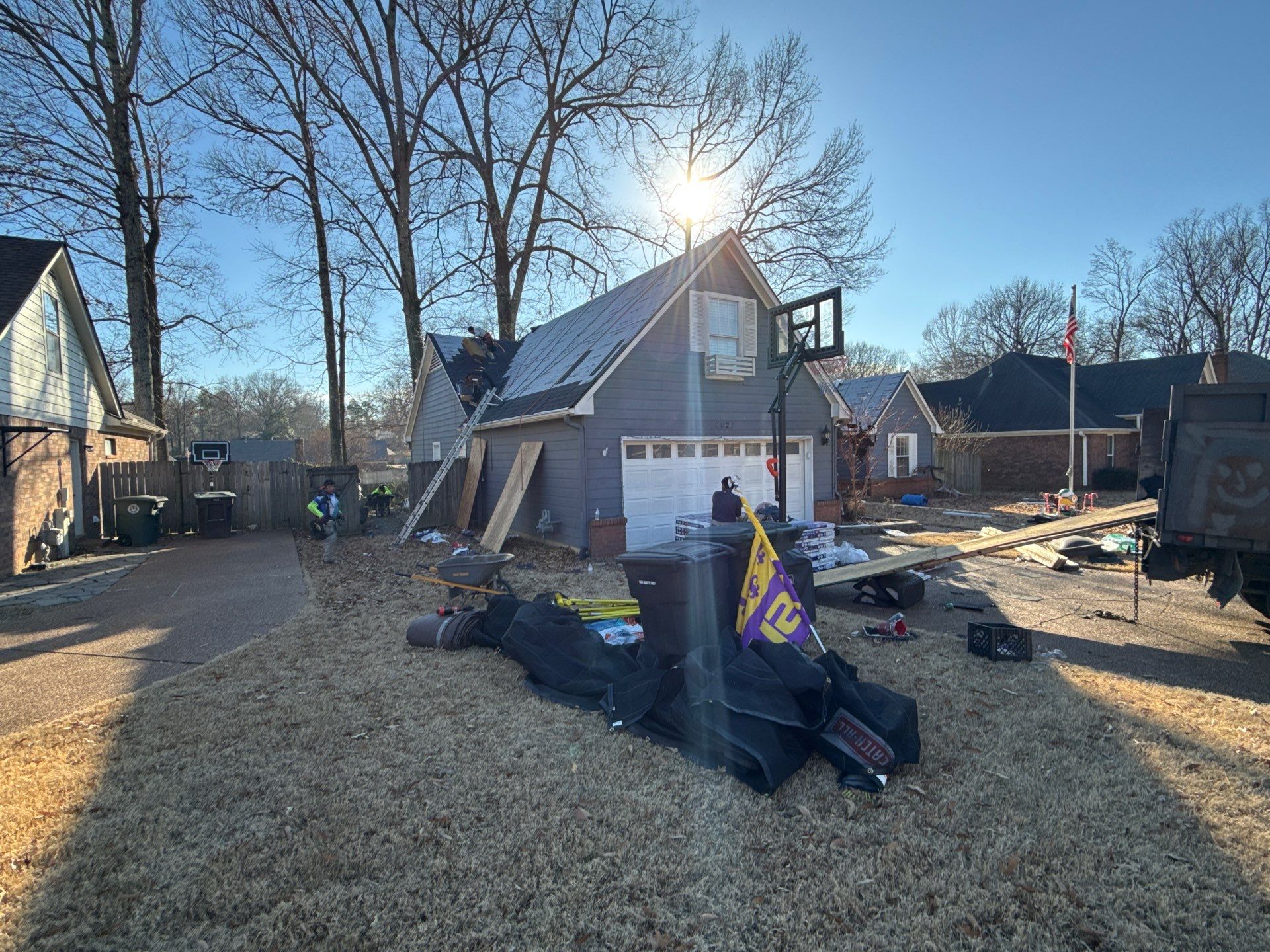 Asphalt Shingle Roof Replacement and Decking Repair in Bartlett by Revival Roofing Services