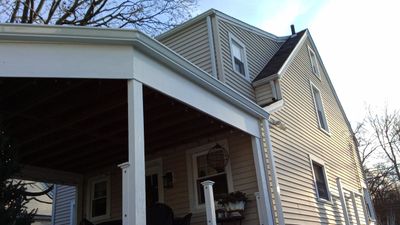 Gutter Installation using White gutters
