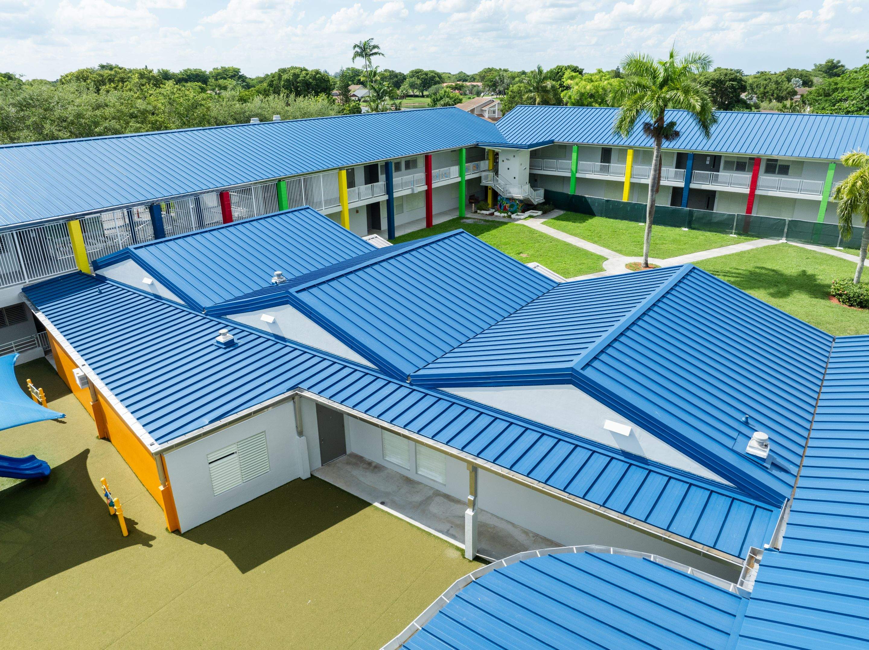 24ga 1.5" Mechanical Seam Slate Blue by Total Roofing System The Metal Roof Experts