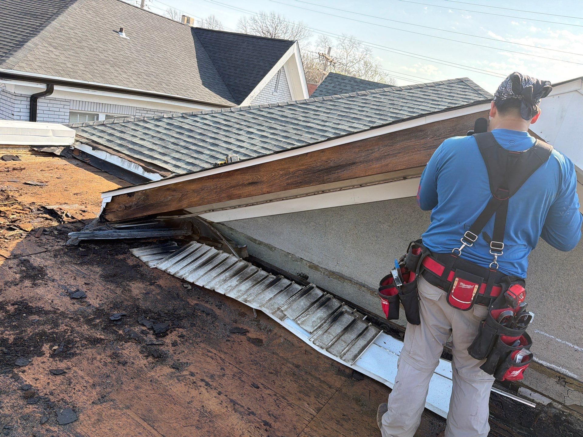 Flat Roof Replacement with New TPO Membrane in St. Louis by Acute Roofing And Exteriors 