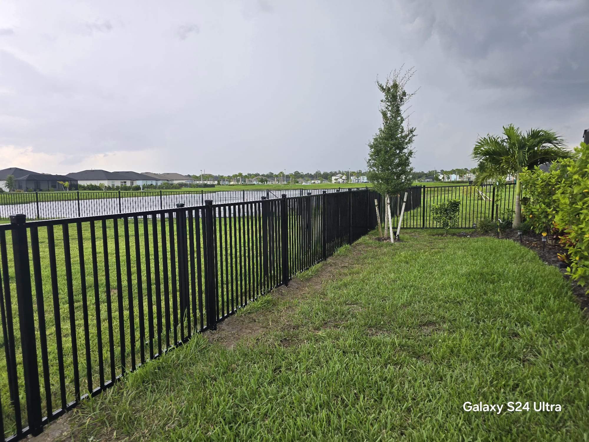 Black Aluminum Picket Fence Installation in North Fort Myers by True Fence LLC