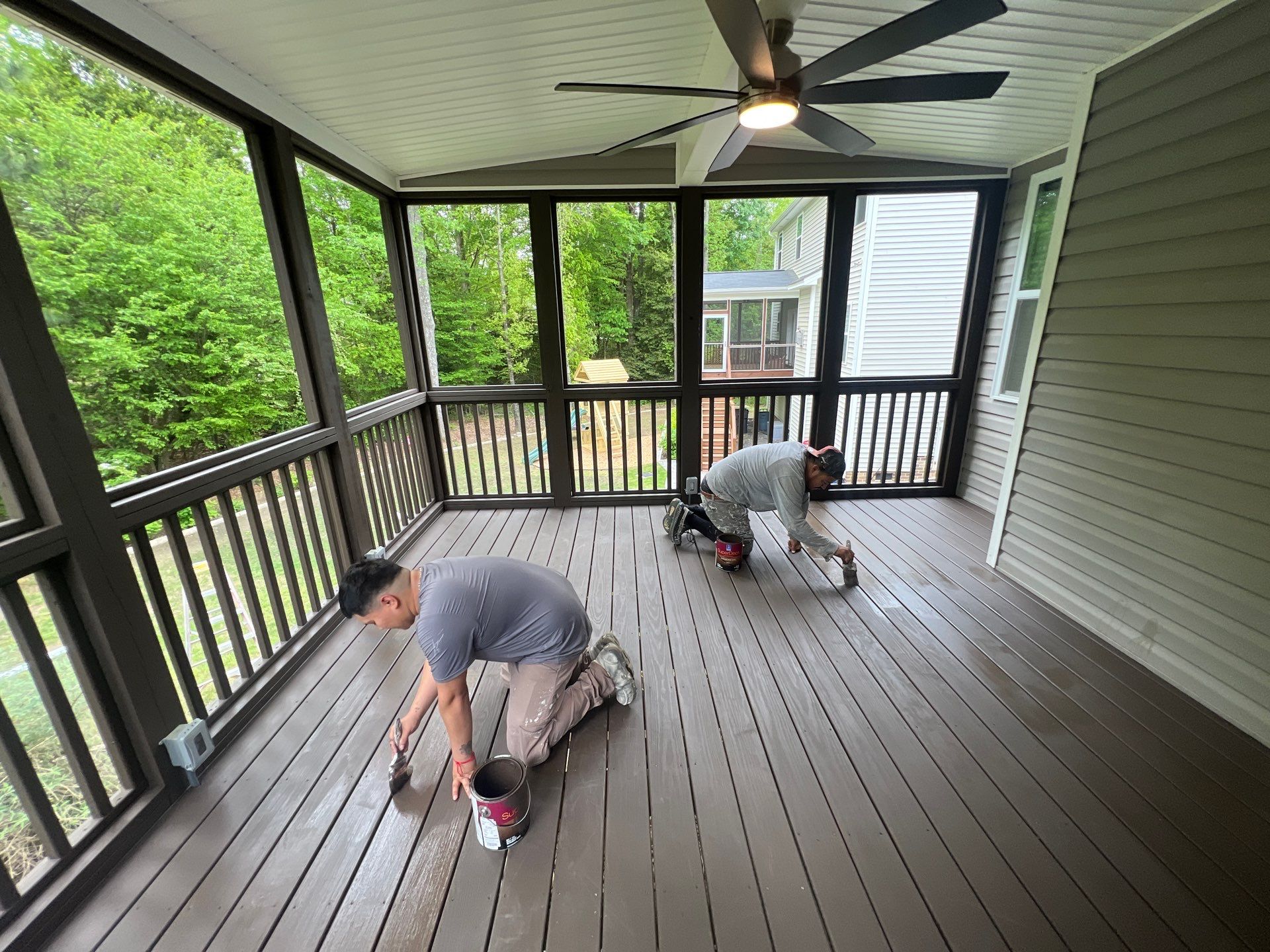 Elevated Screened Porch Addition and Deck Integration in Knightdale by The Remodeling Company