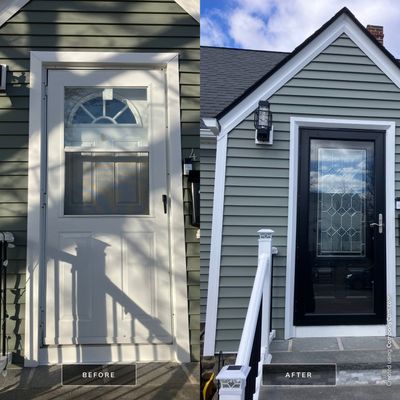 Entry Door Upgrade with Modern Glass Detail