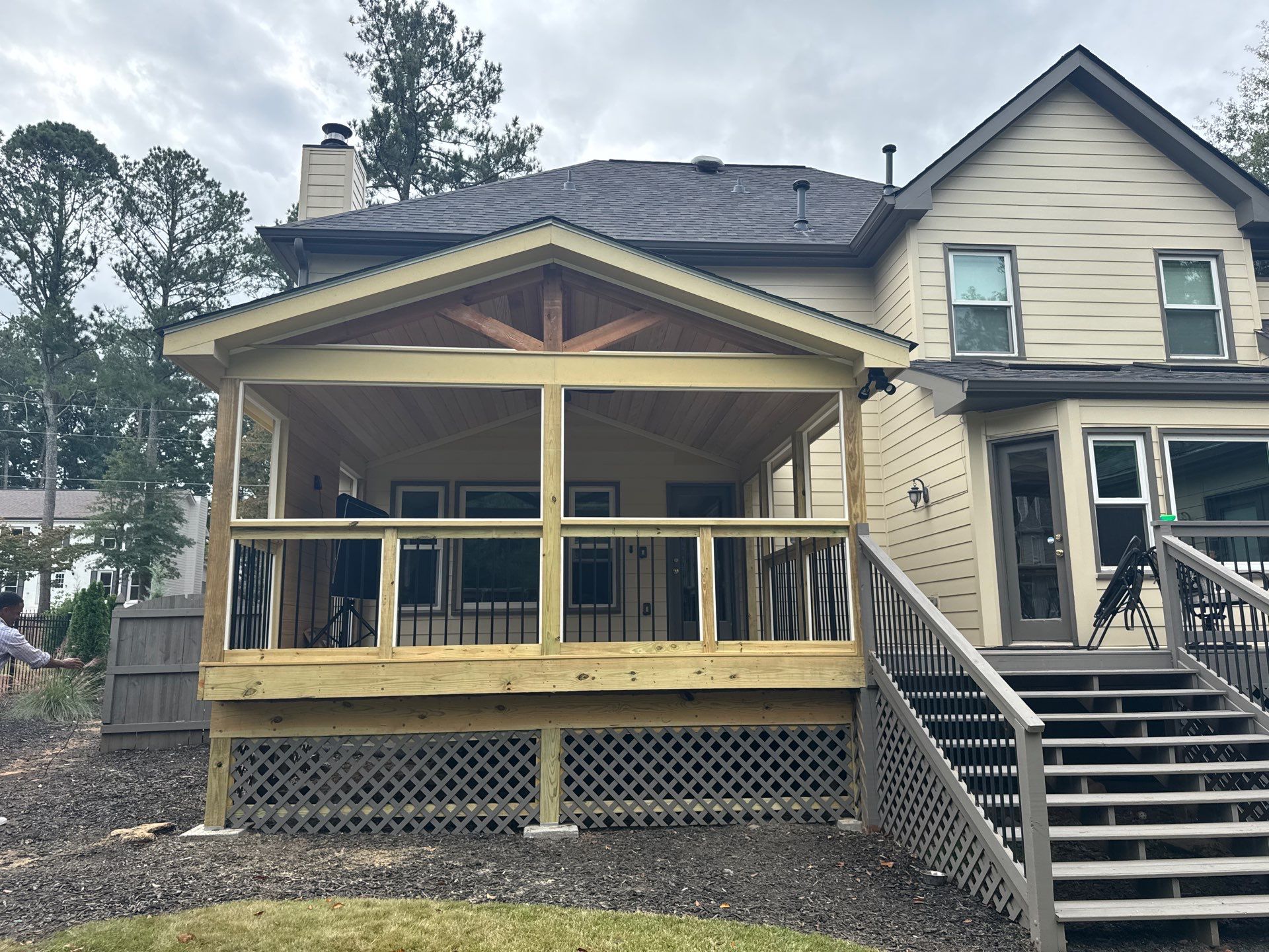 Custom Multi-Level Composite Deck and Screened-In Porch in Marietta by Swift Home Renovations