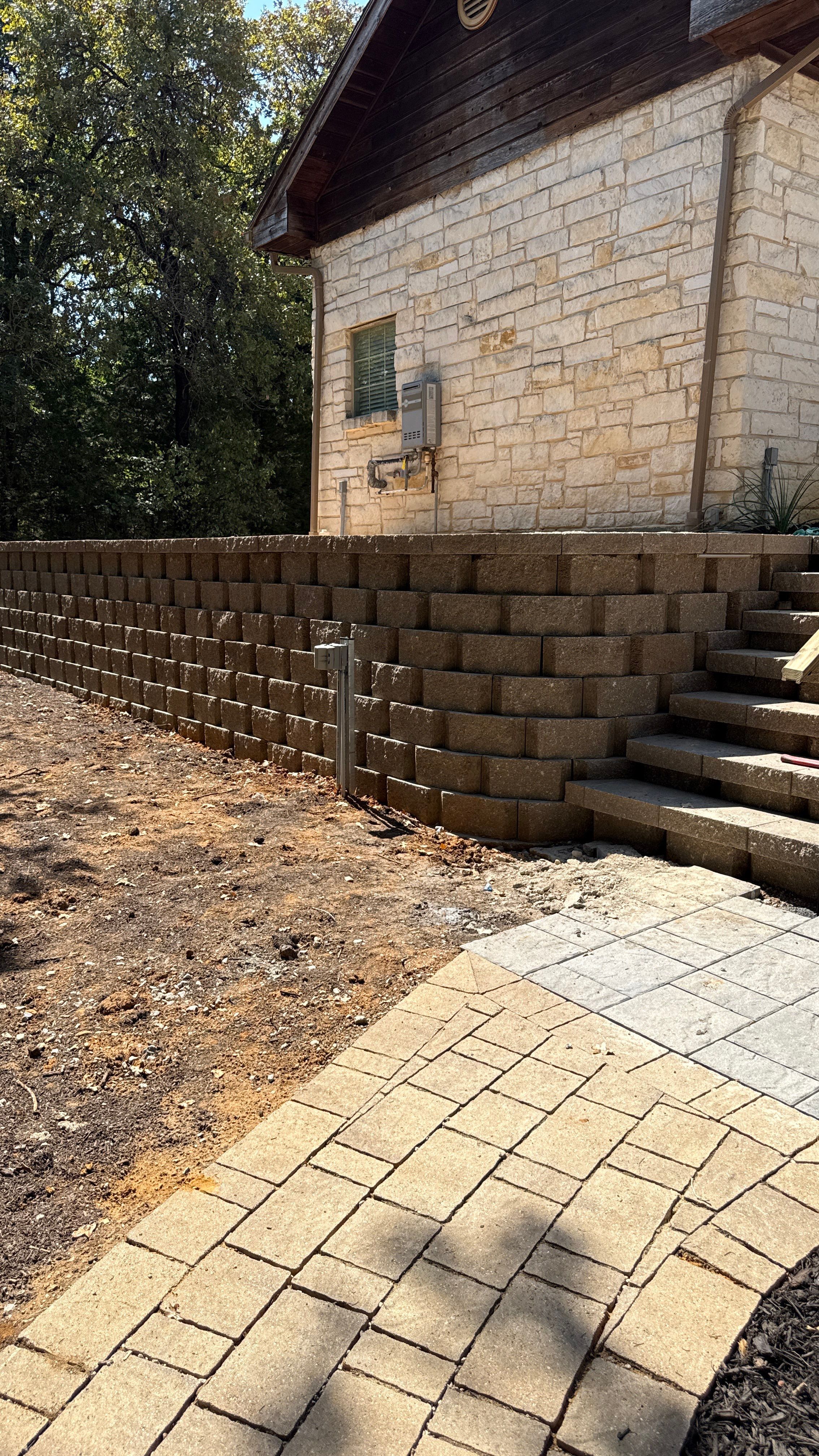 In Progress Retaining Wall Project by Peterson’s