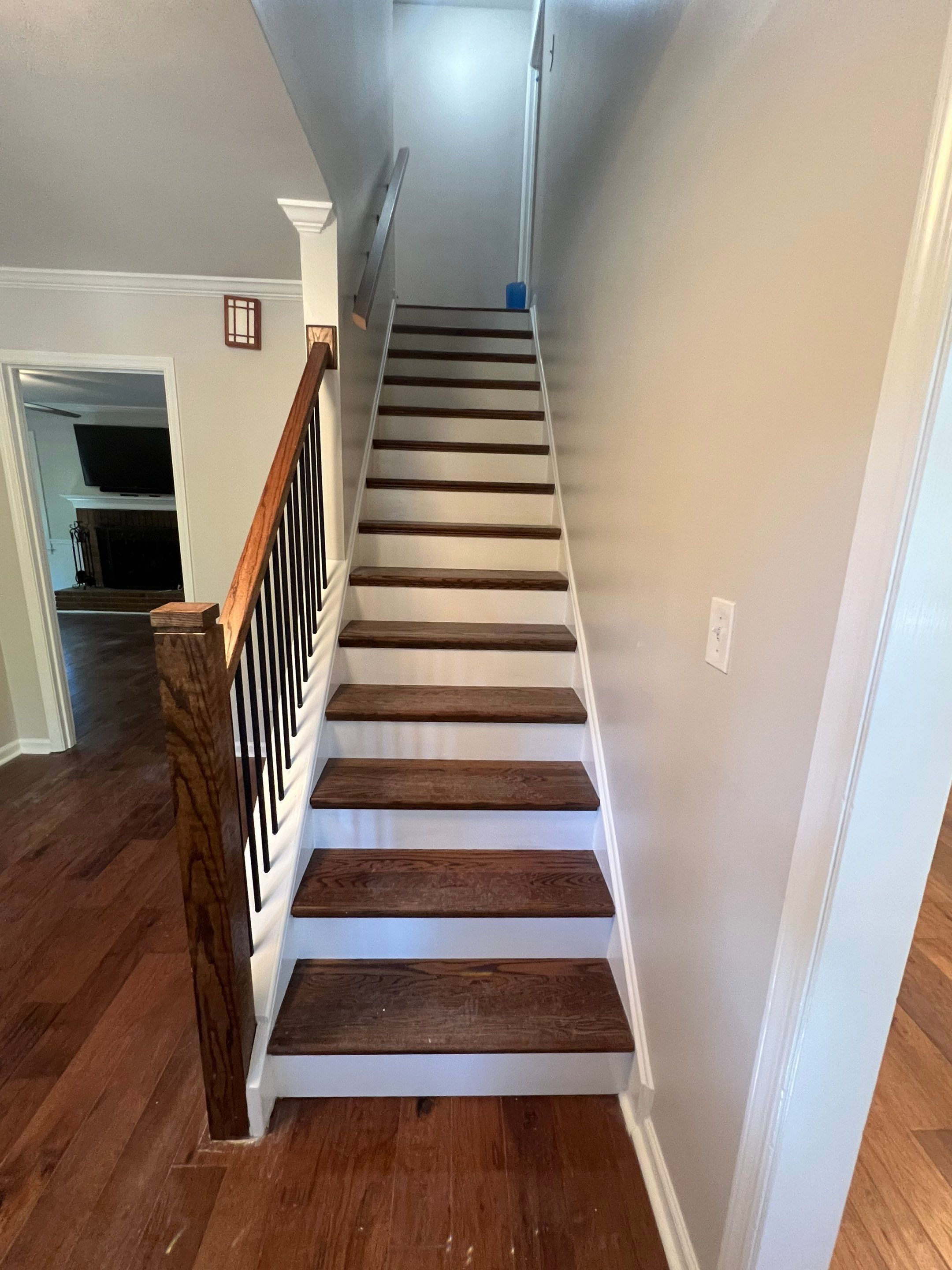 Dark Hardwood Floor Installation and Interior Painting in Marietta by Swift Home Renovations