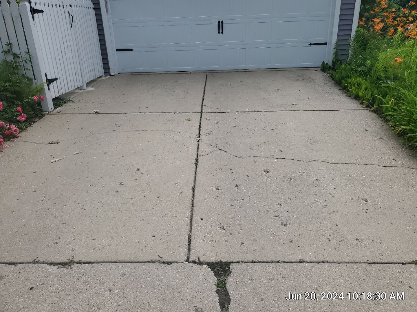 concrete cleaning using Algaecide, soft wash soap by Northern Power Washing LLC.
