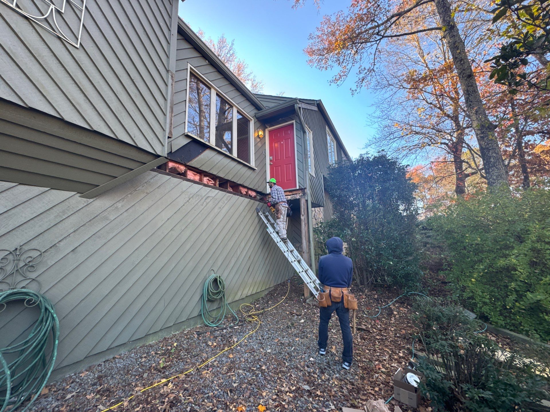 Elevated Wood Deck and Siding Replacement in Marietta by Swift Home Renovations