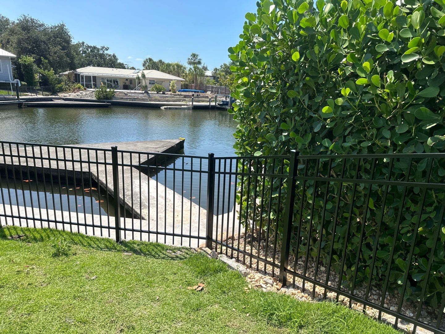 Aluminum Fence Installation using Black 3 Rail Aluminum Fence by Asap fence and gates, LLC