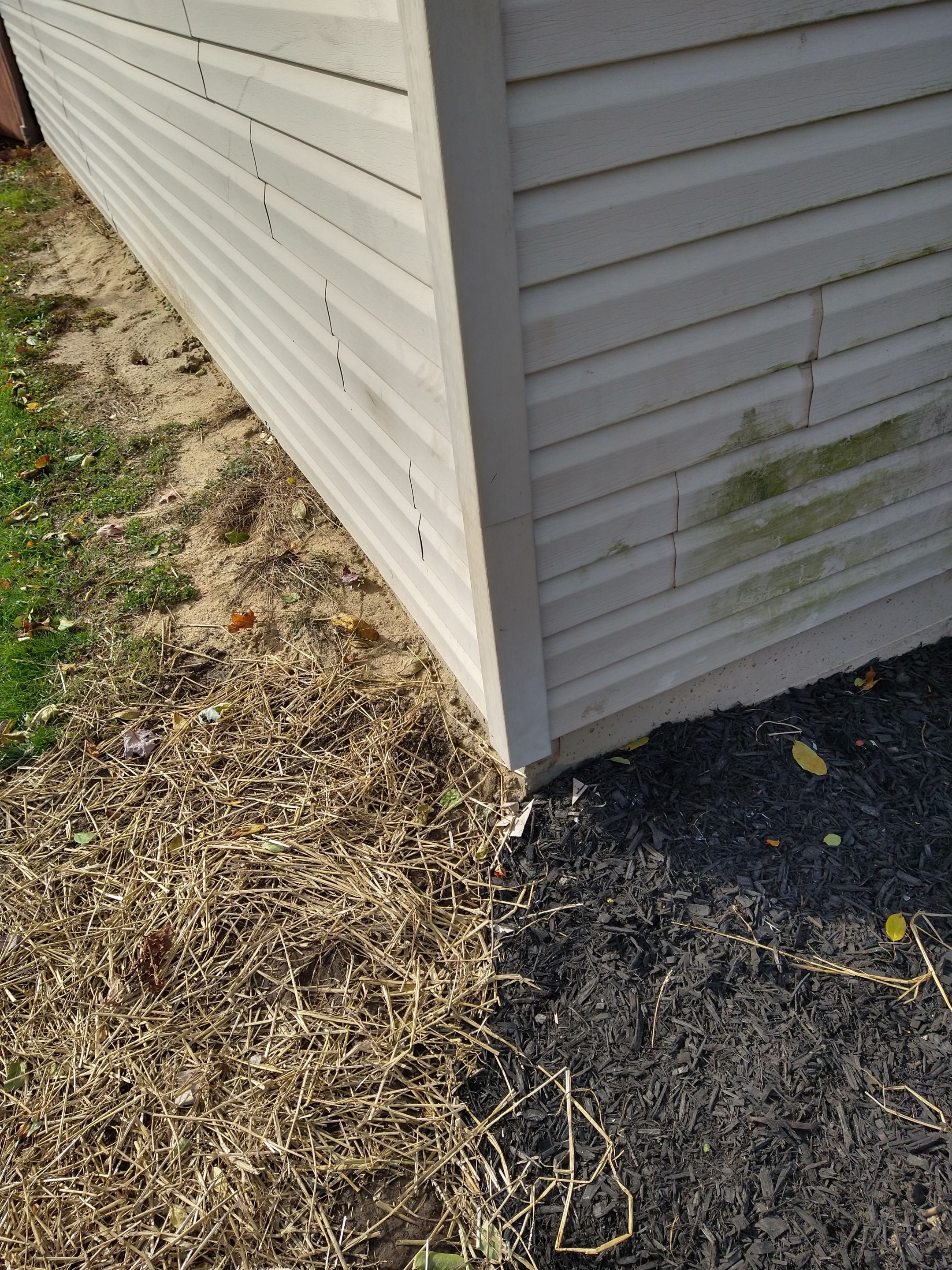 Siding Installation using Norandex woodsman dl-5 white woodgrain vinyl by Absolute Roofing and Construction