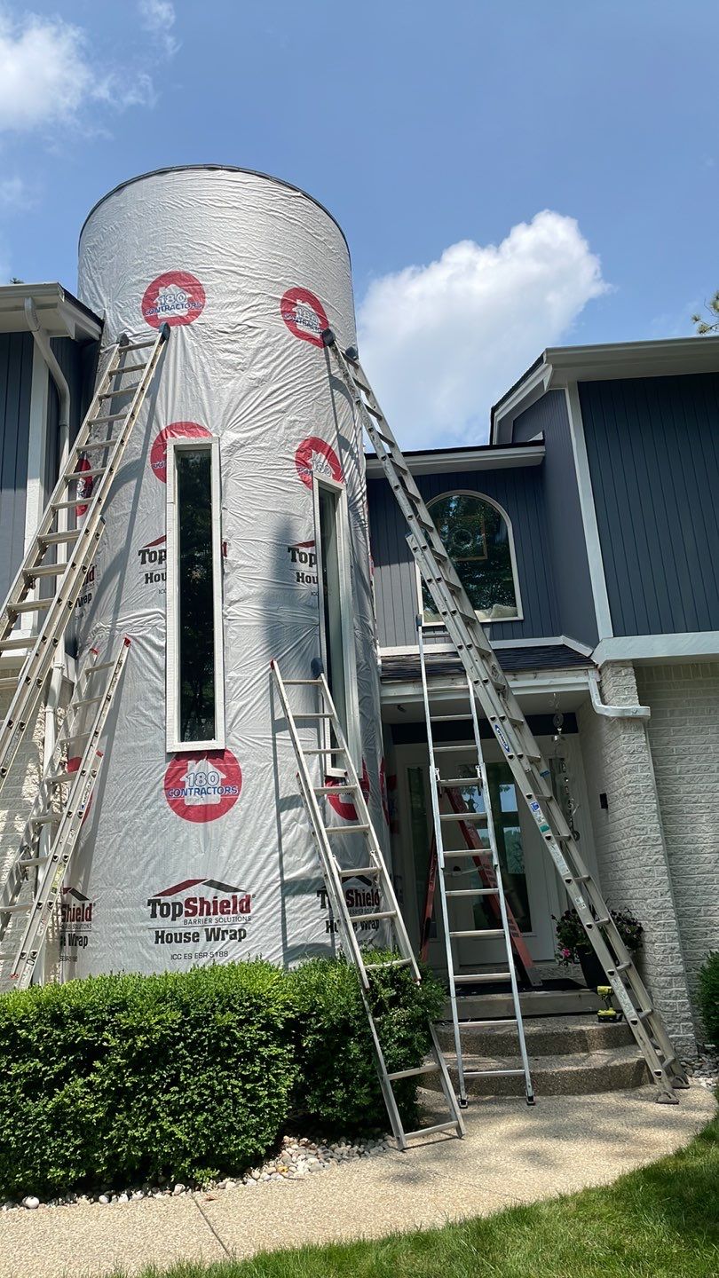 Siding Replacement using CertainTeed Board & Batten Pacific Blue by 180 Contractors