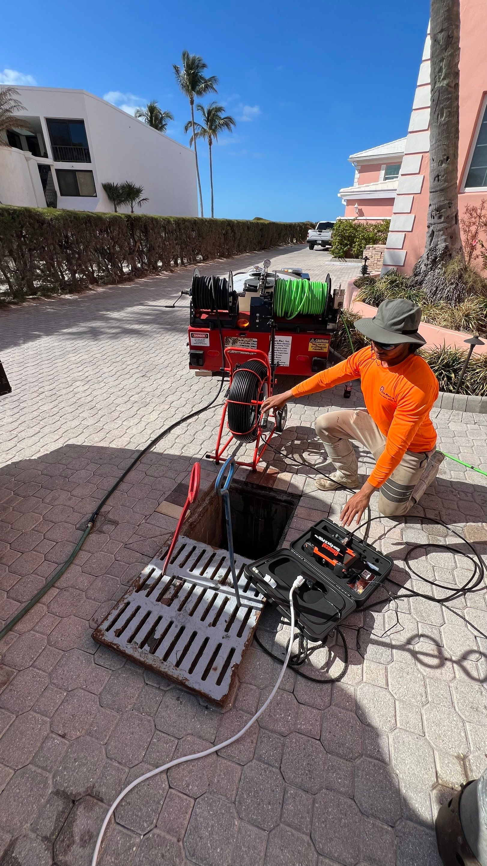 Catch Basin Cleaning After Hurricane Milton Naples Condo by APS Power & Water