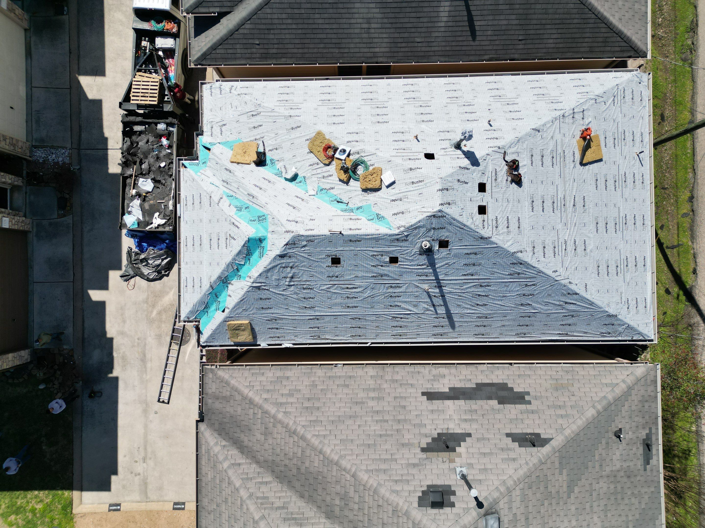 Residential Roofing Installation using GAF HDZ by V General Contractors 