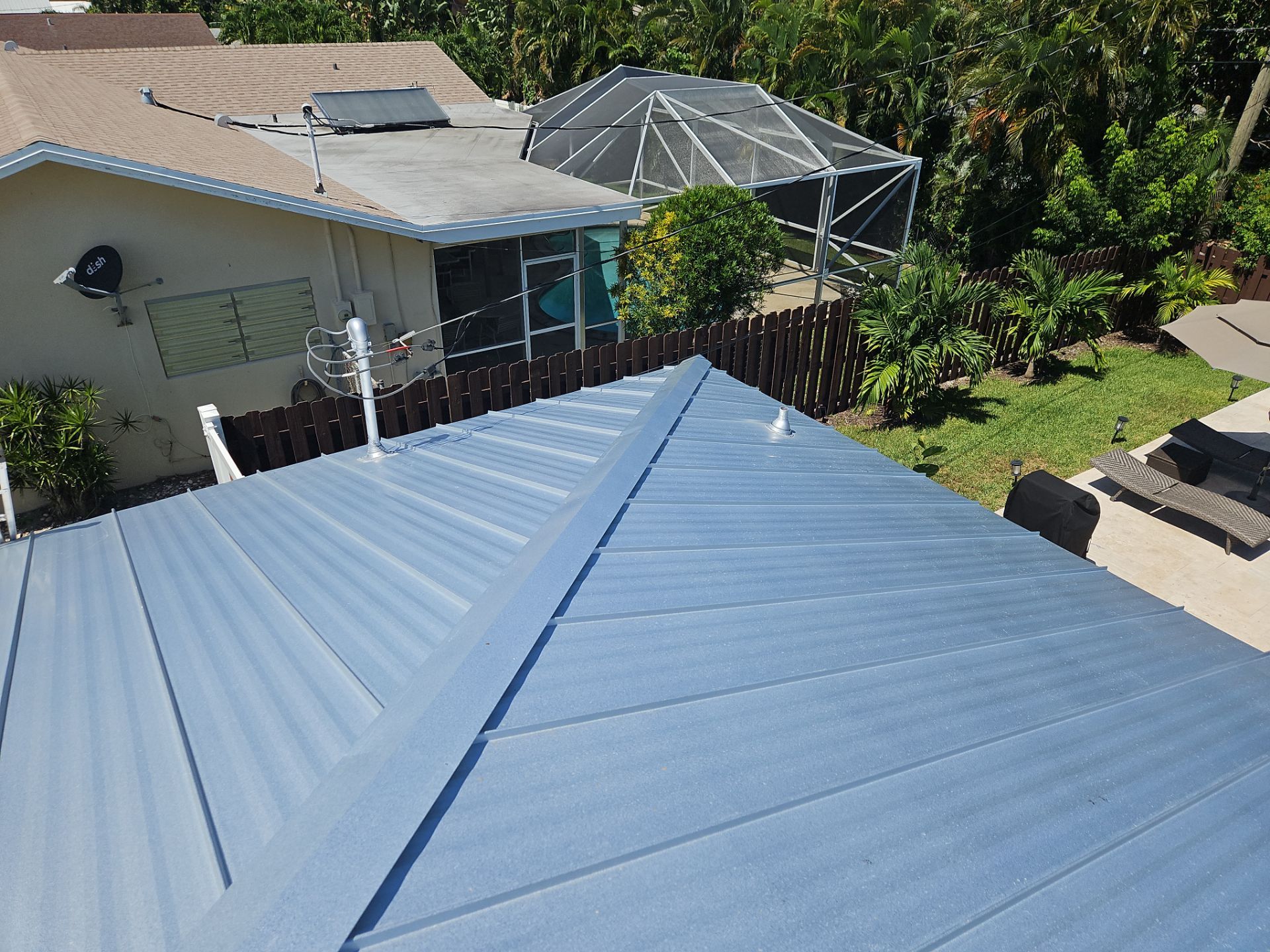 Residential Roofing Installation using 1" Nail strip metal roof by BLUES BROTHERS ROOFING