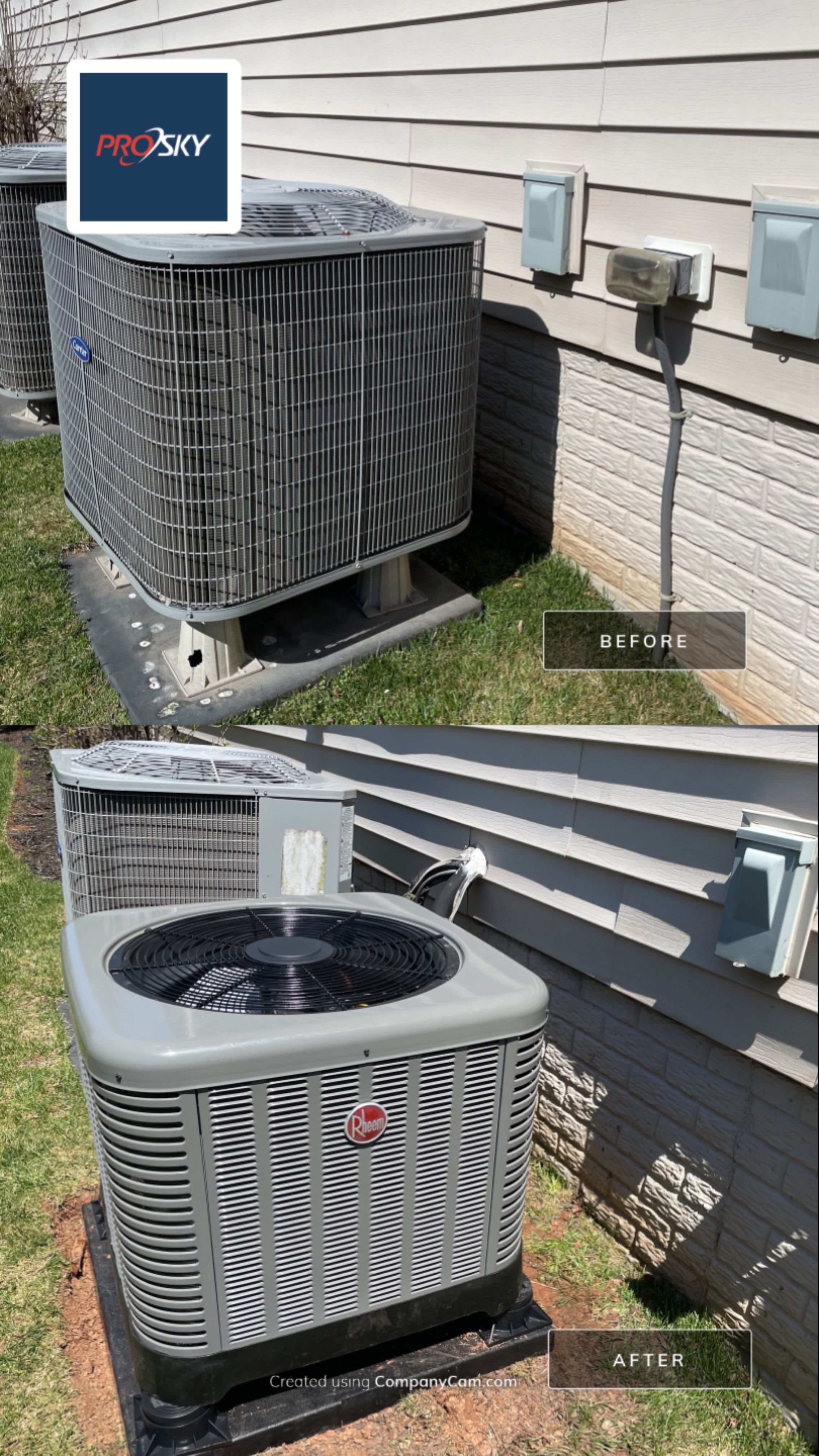 Central Air Conditioning Installation using Rheem by Pro Sky Services