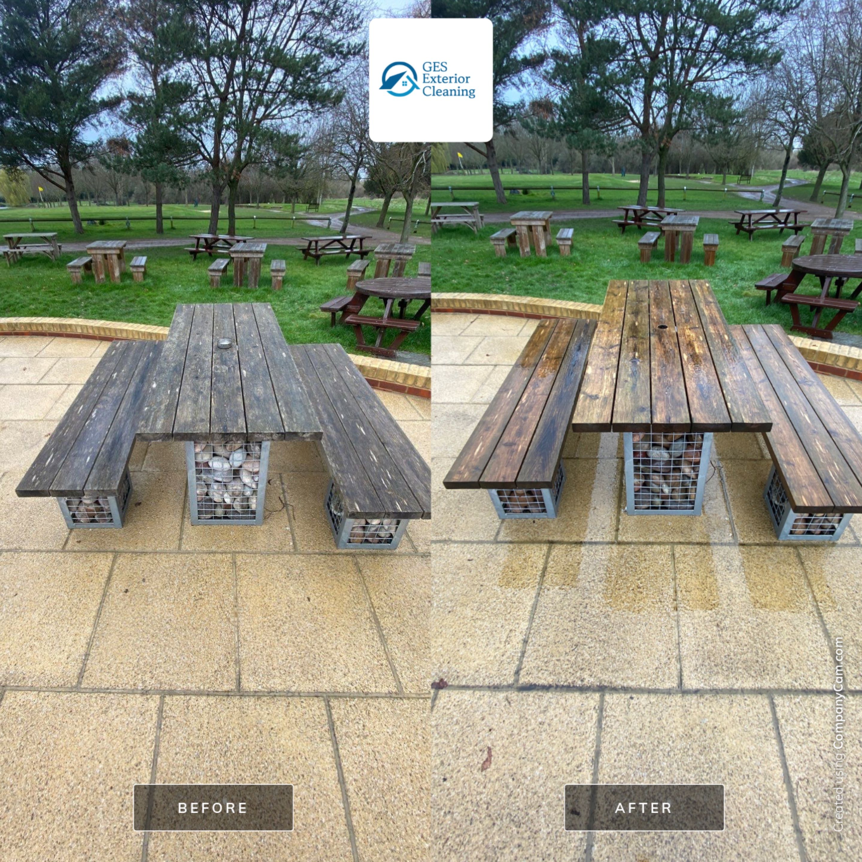 Patio Area Spring Clean using Mosmatic Flat Surface Cleaner by Ges Exterior Cleaning ltd