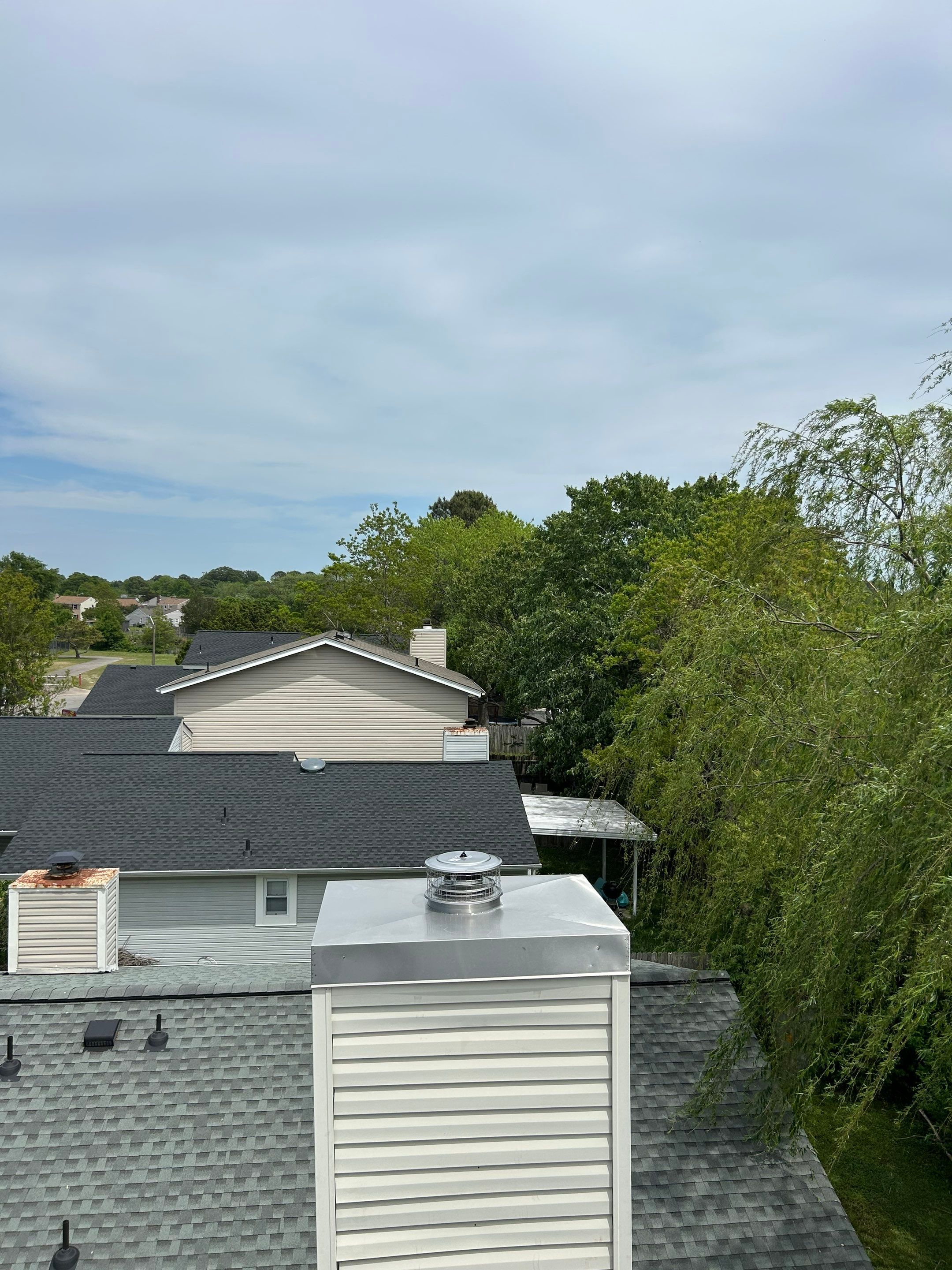 Chase Cover Replacement - Special Rooftop Work Platform  by Premier Chimney and Roofing