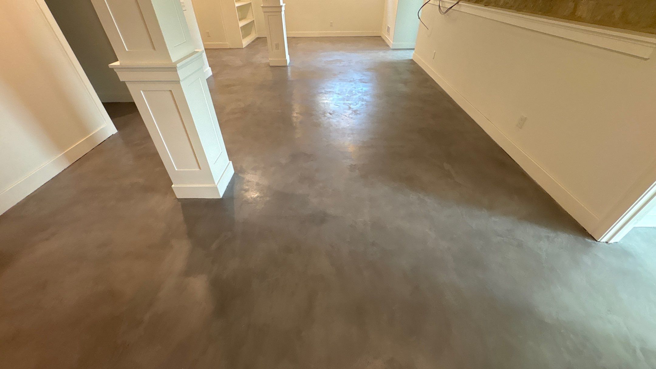 Basement Floor Overlay - Lawrence, KS by Big Red Decorative Concrete, LLC