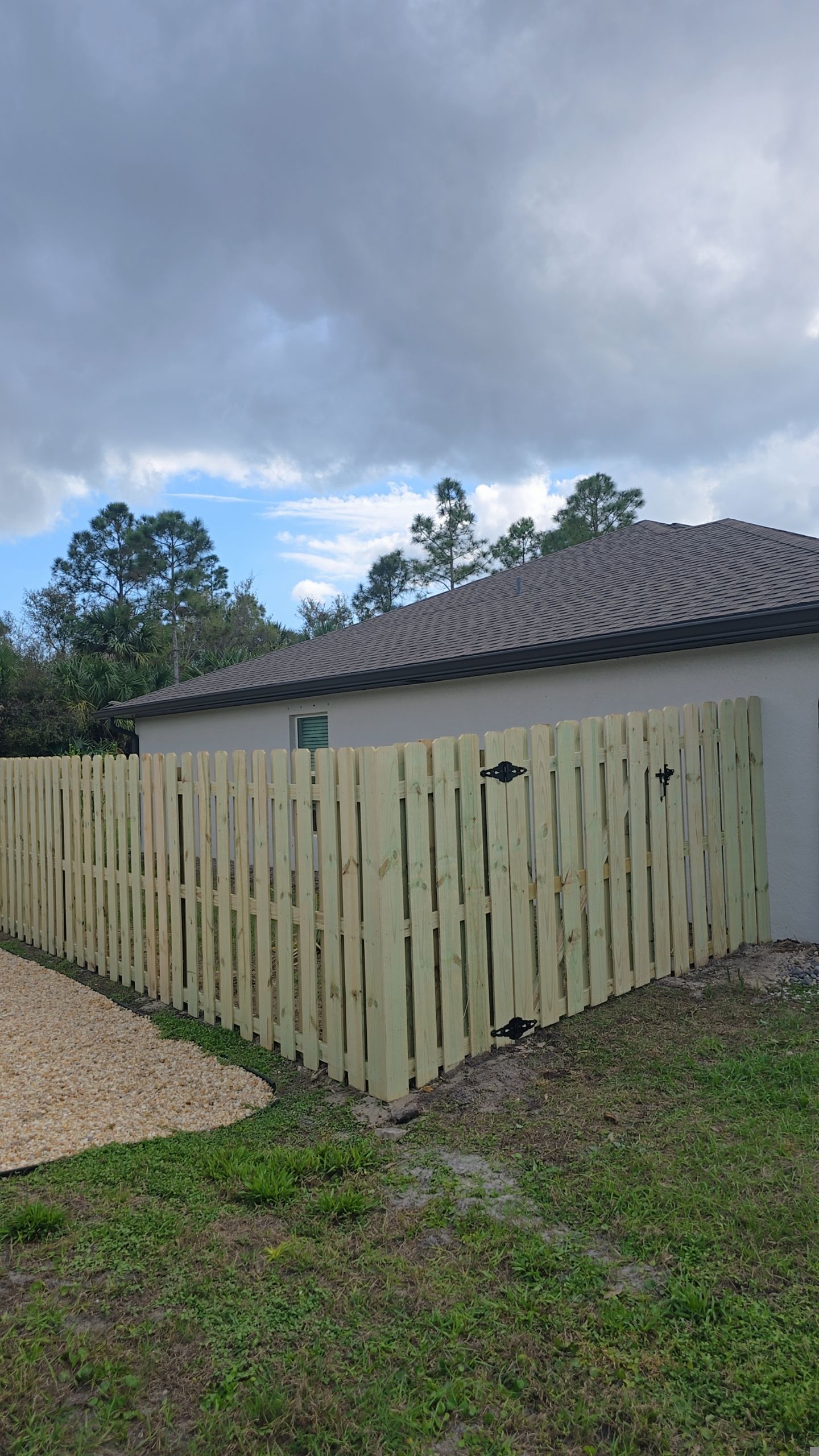 Wood Shadowbox Install in North Port by True Fence LLC