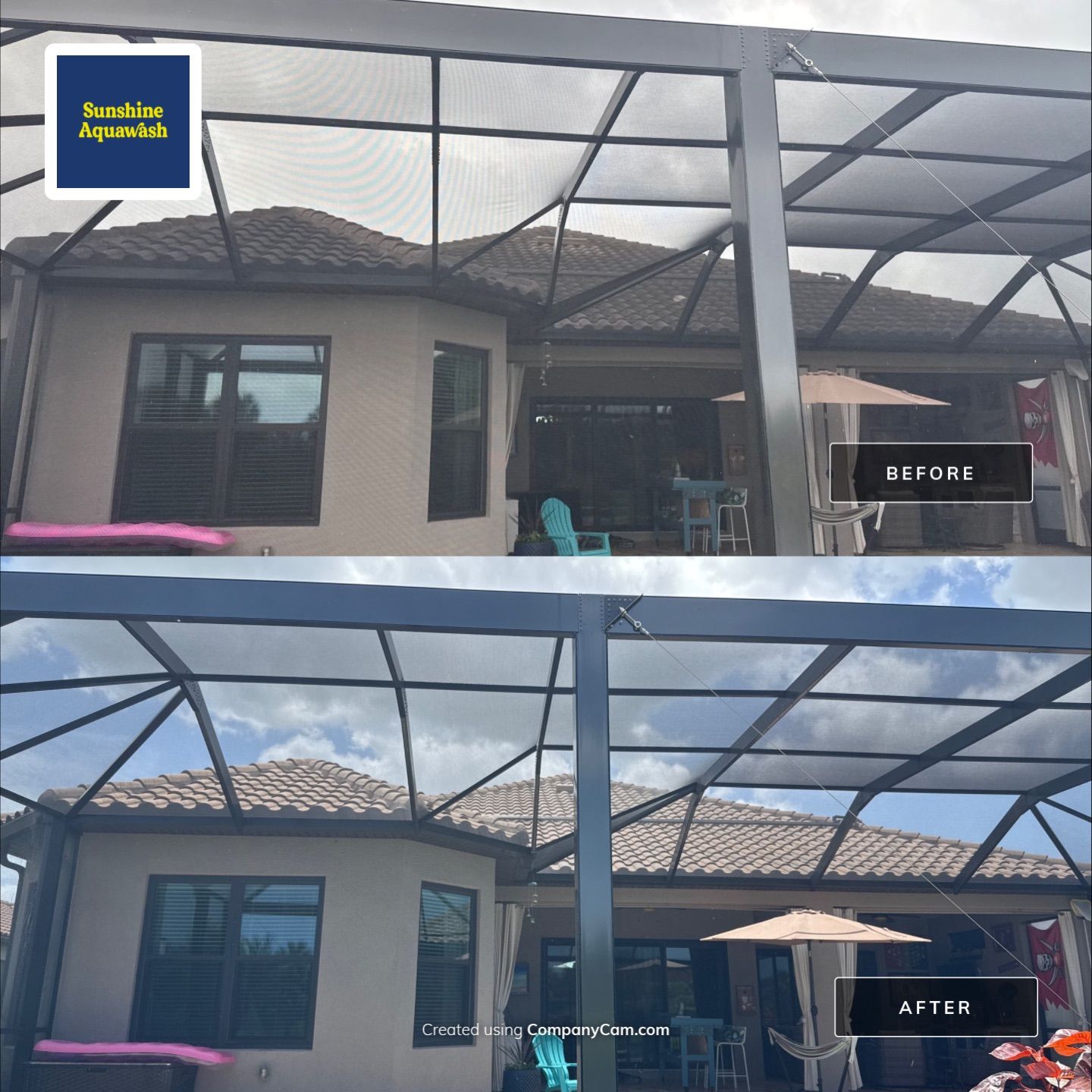 Neighboring Tile Roof Cleaning with Gutter Runoff Control – Palmetto, FL by Sunshine AquaWash