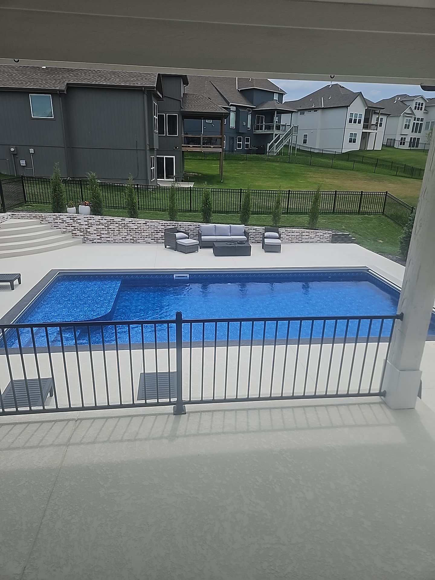 KCMO--Sundek Classic Texture Resurfacing--Bone White by Big Red Decorative Concrete, LLC