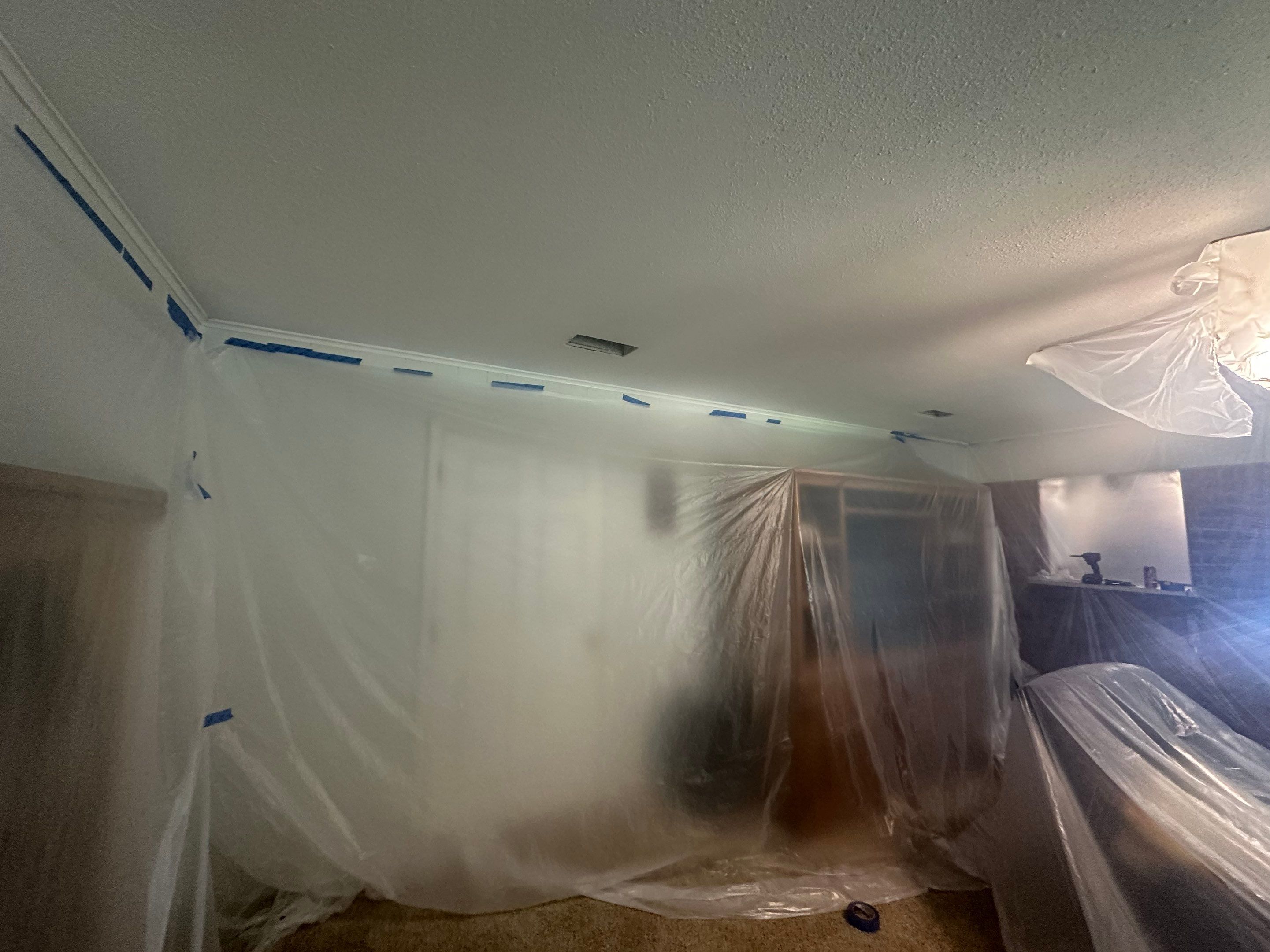Interior Painting in Gilmer, TX | From Stains & Spots to Fresh White Room by Quality Coats Painting