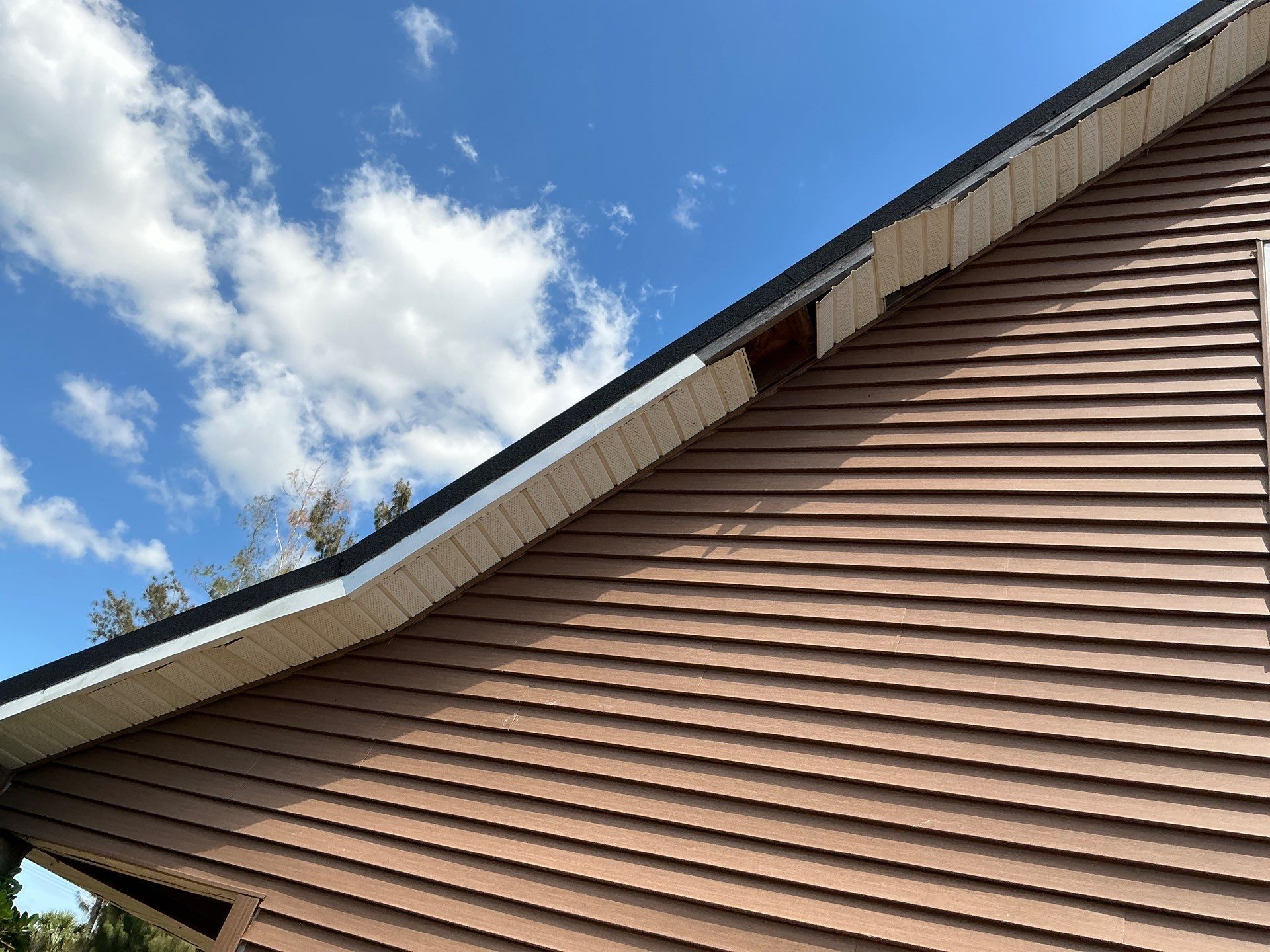 Soffit and Fascia Installation using Vinyl Soffit in North Fort Myers FL by Gutter Professors