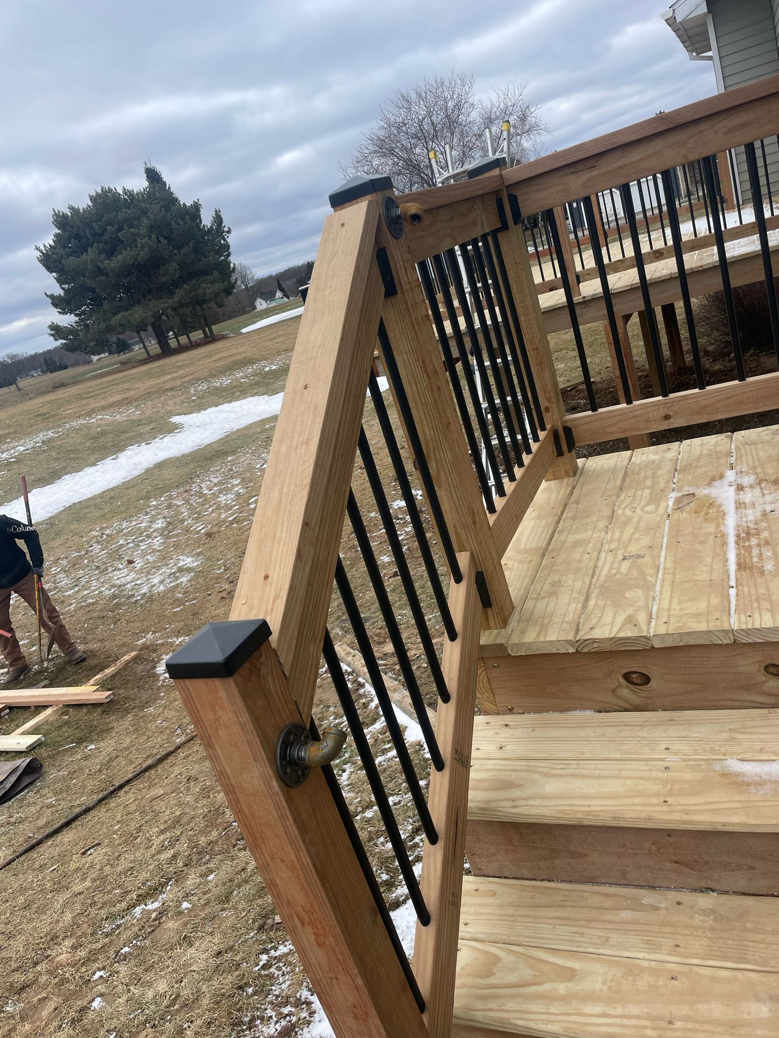 Deck Installation using Treated Lumber by Avalon Roofing and Exteriors
