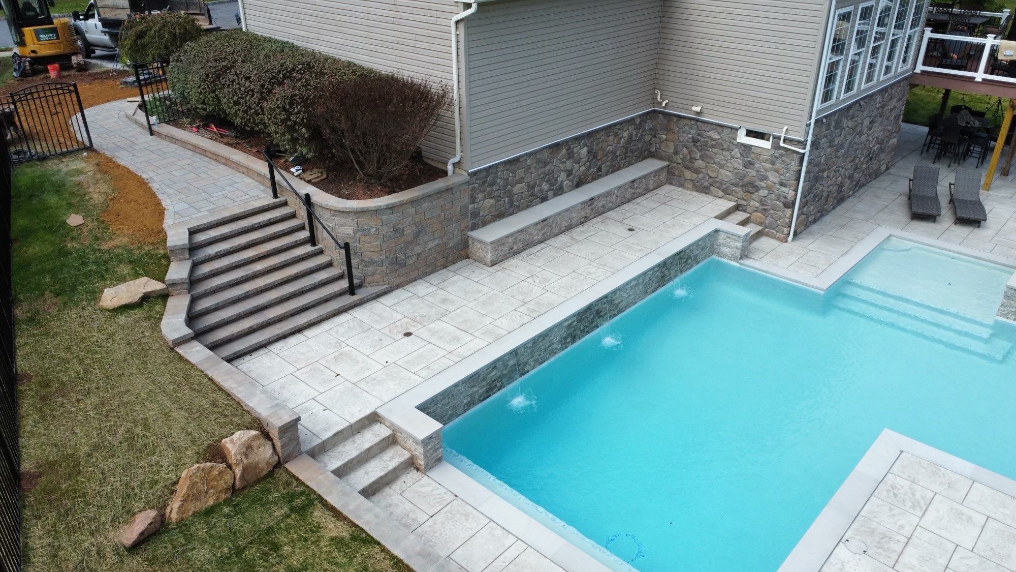 Modern Stamped Concrete Pool Deck by Architectural Concrete Design