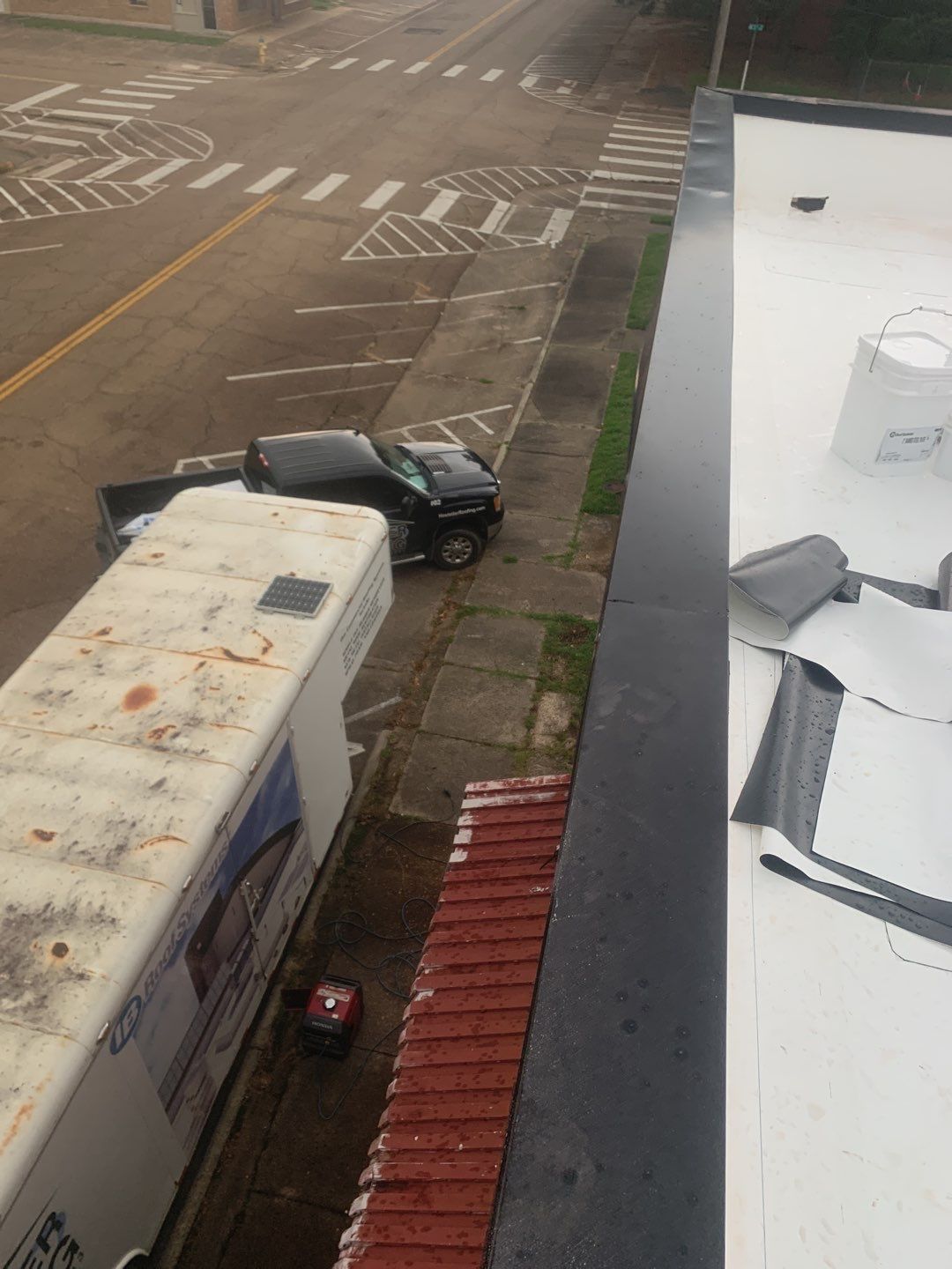 Commercial Roofing Installation using 50 mil PVC by Hostetler Roofing