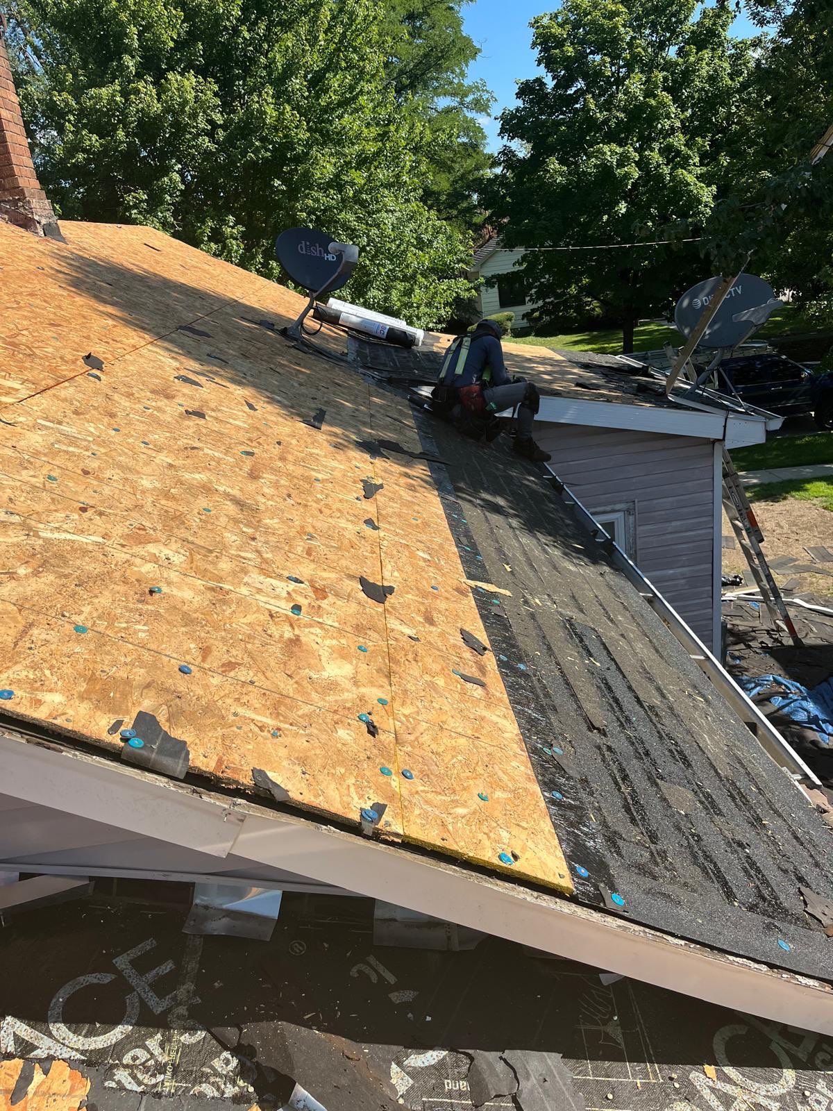 Roof replacement by hail damage using Cobblestone Gray by Just Brilliant Restoration JBR