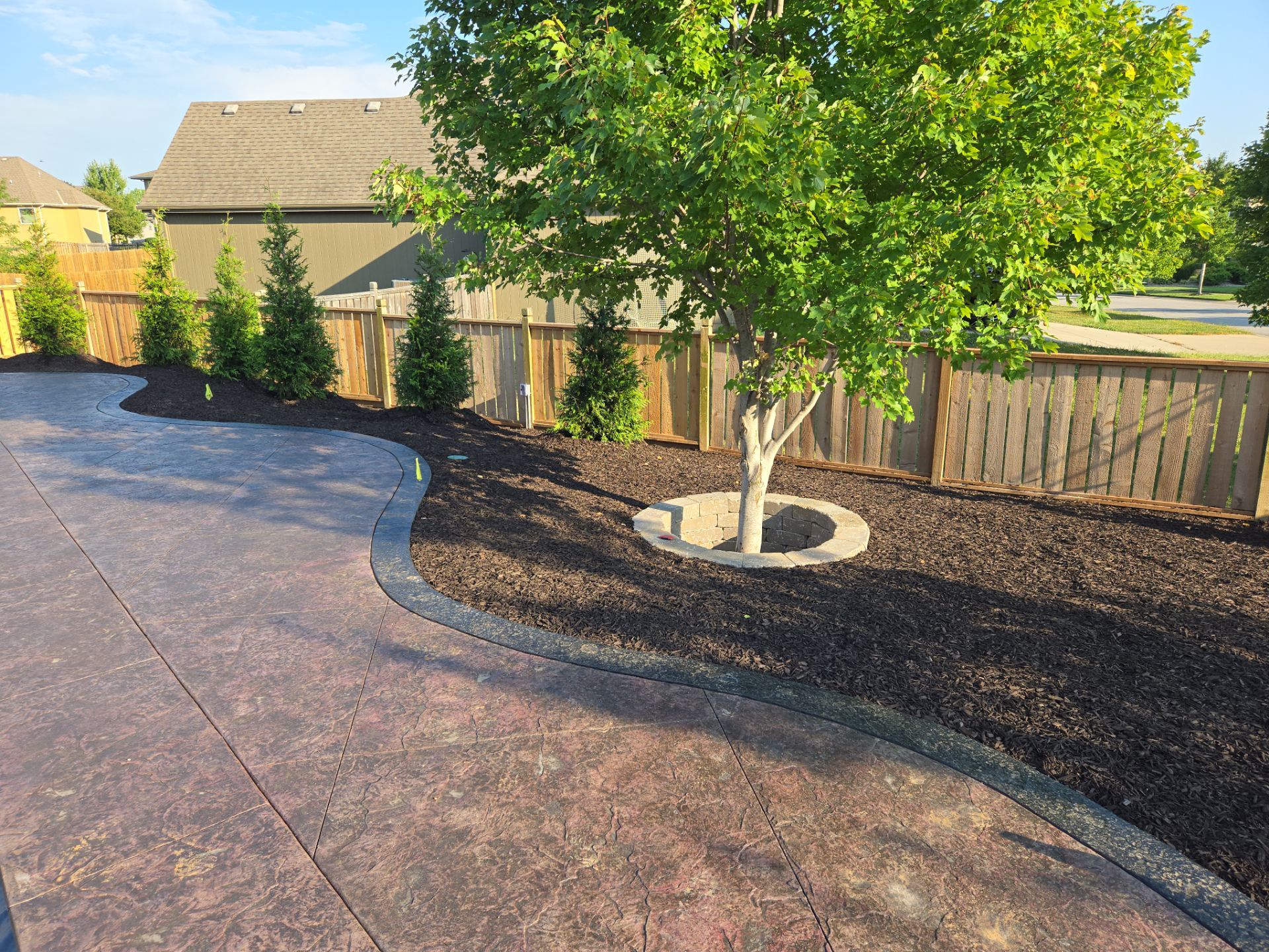 Back Yard Pool Patio by LAND ESCAPES LLC