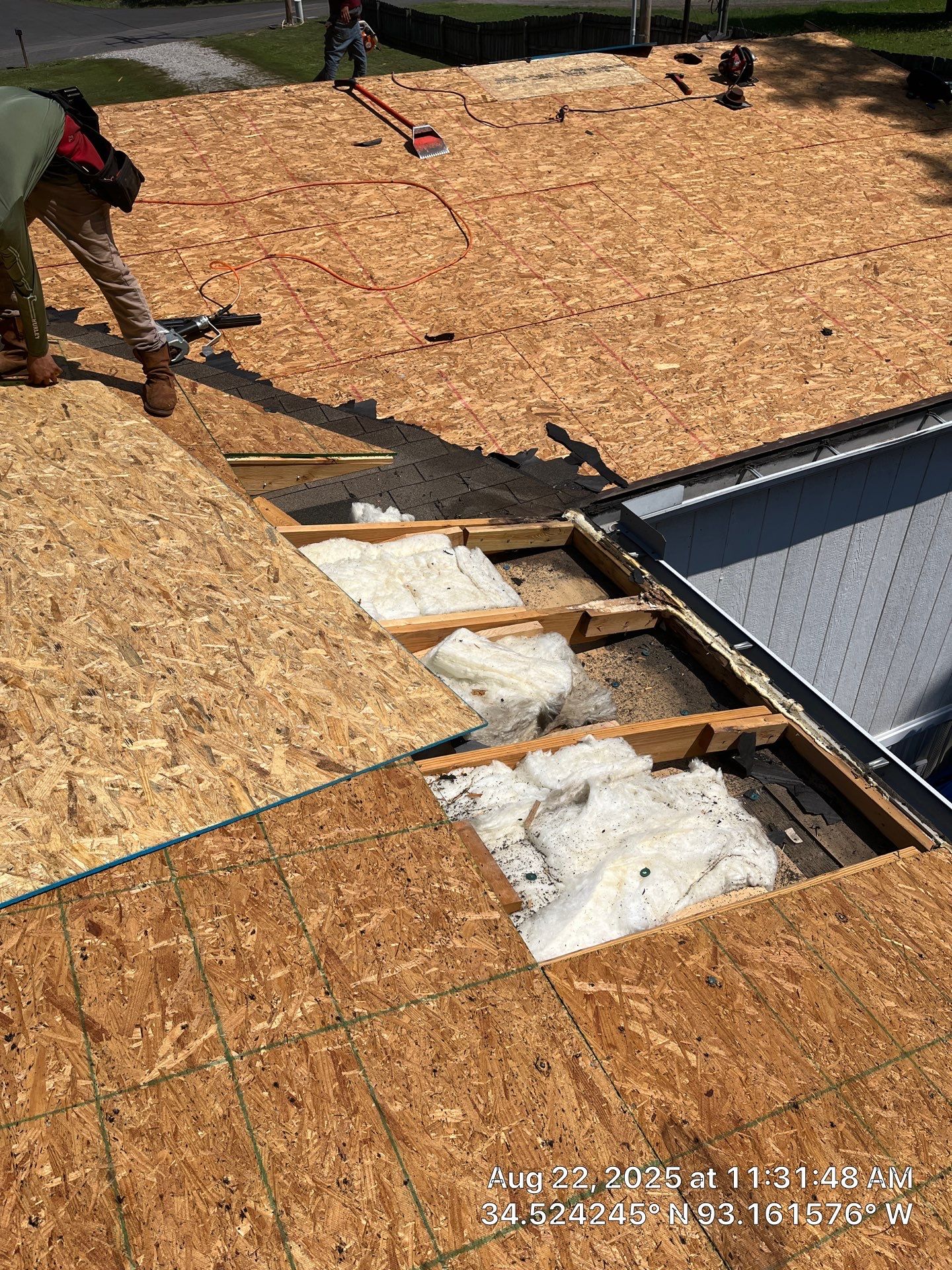 GAF Timberline HDZ Roof Replacement and Decking Repair in Hot Springs by Temple Roofing and Exteriors