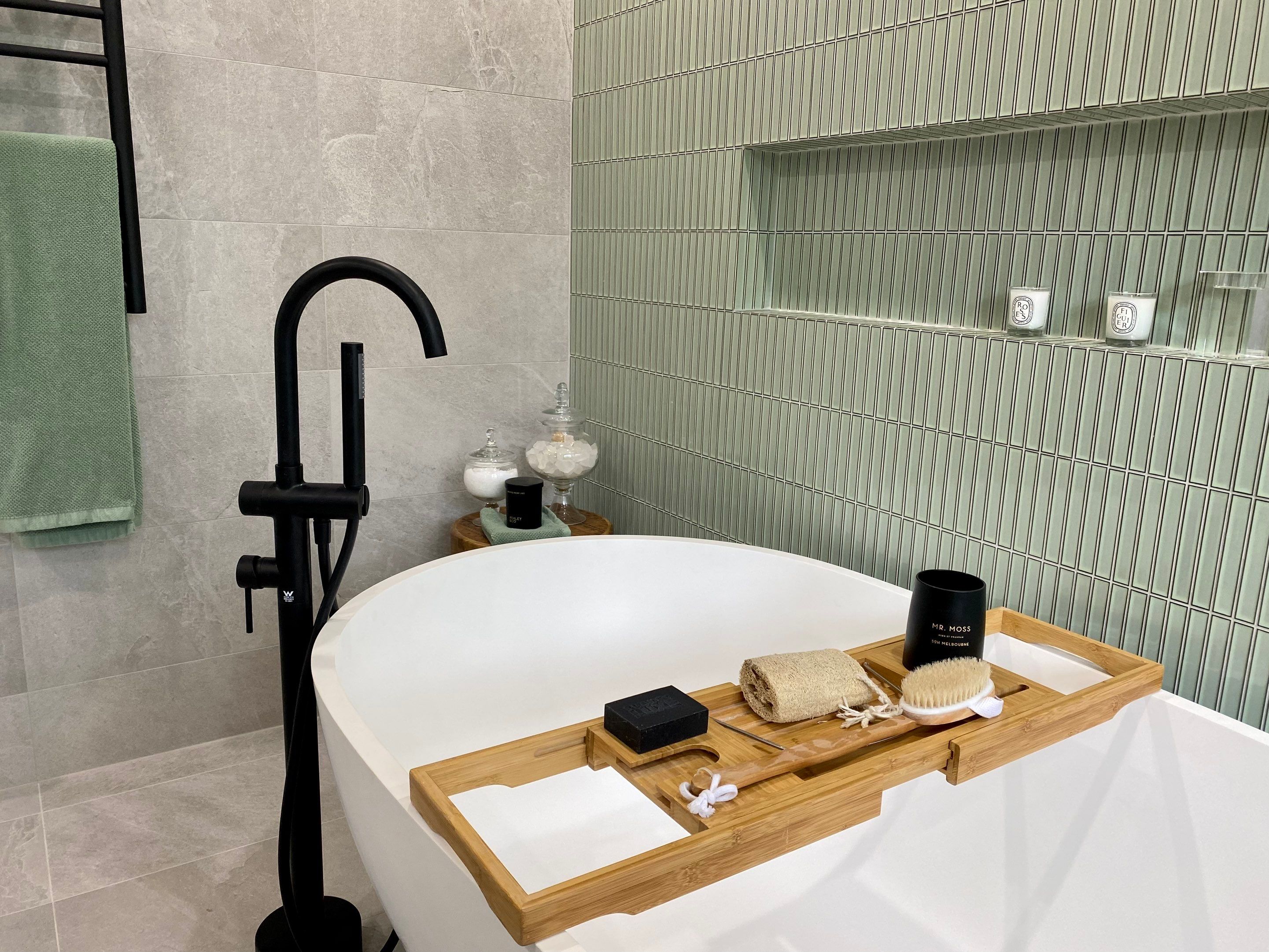 Bathroom Renovation using XROCK 36W White natural 300 x 600 by Re-seal Bathrooms