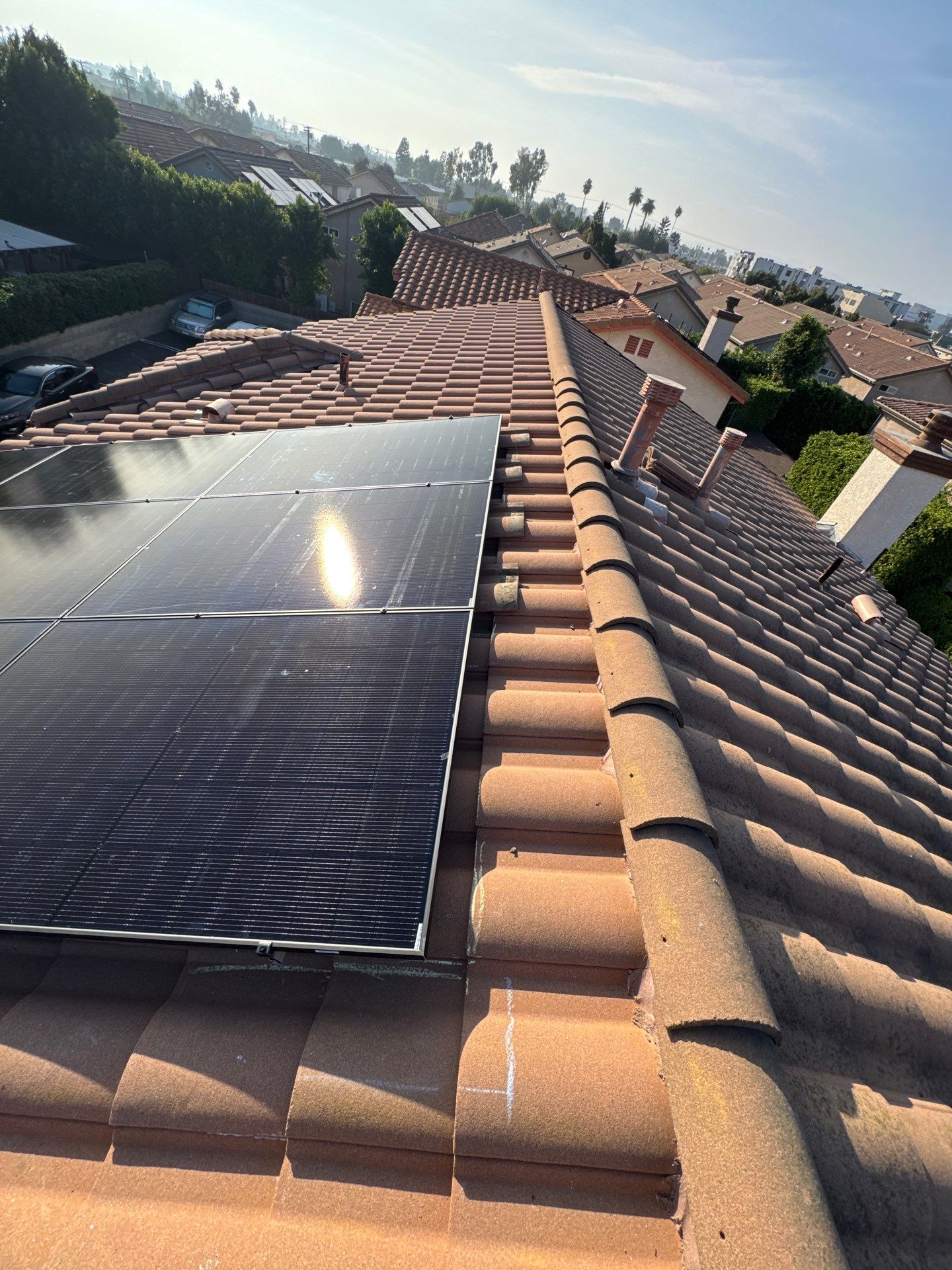 Nine-Panel Solar Power System Installation in Los Angeles by AWS Solar