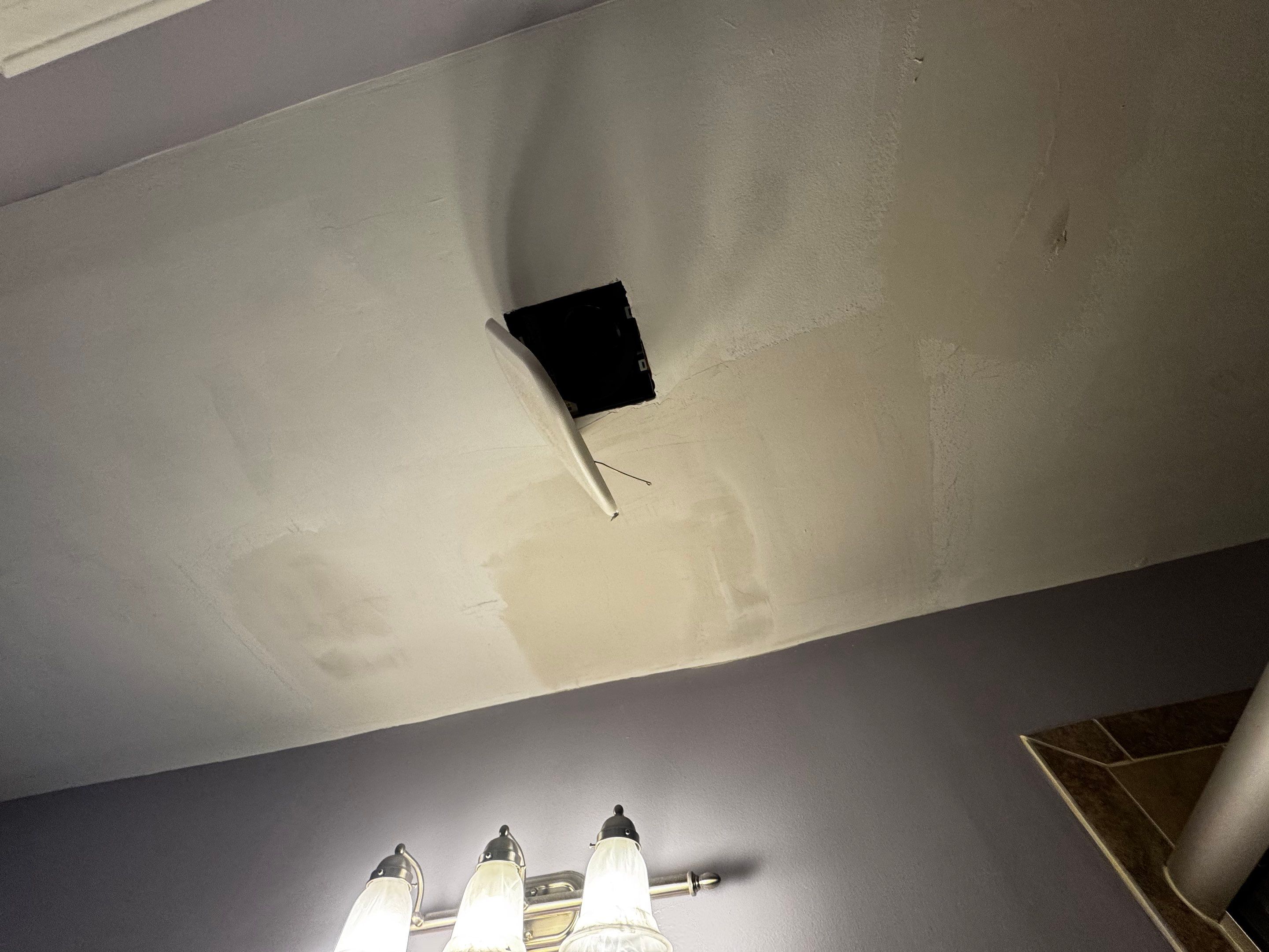 Warner Robins Bathroom Ceiling Water Damage and Drywall Repair by PGP Surface Solutions, LLC