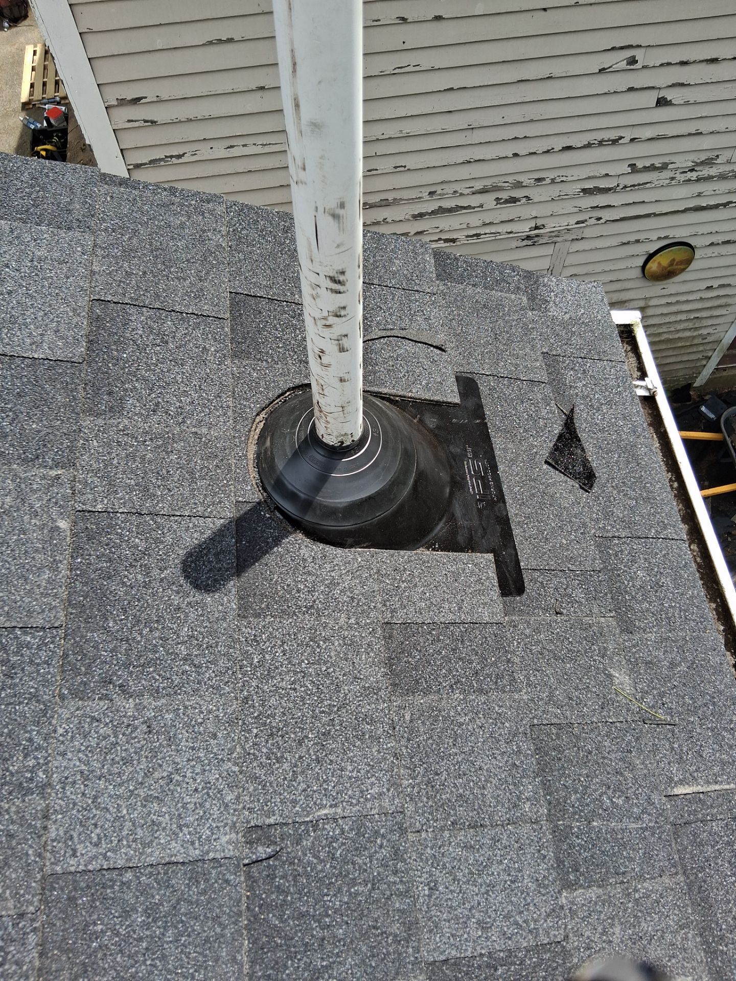 Asphalt Shingle Roof Replacement and Chimney Reflashing in York, Maine by Tall pine roofing