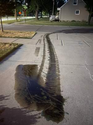 Oil extraction from concrete driveway. 